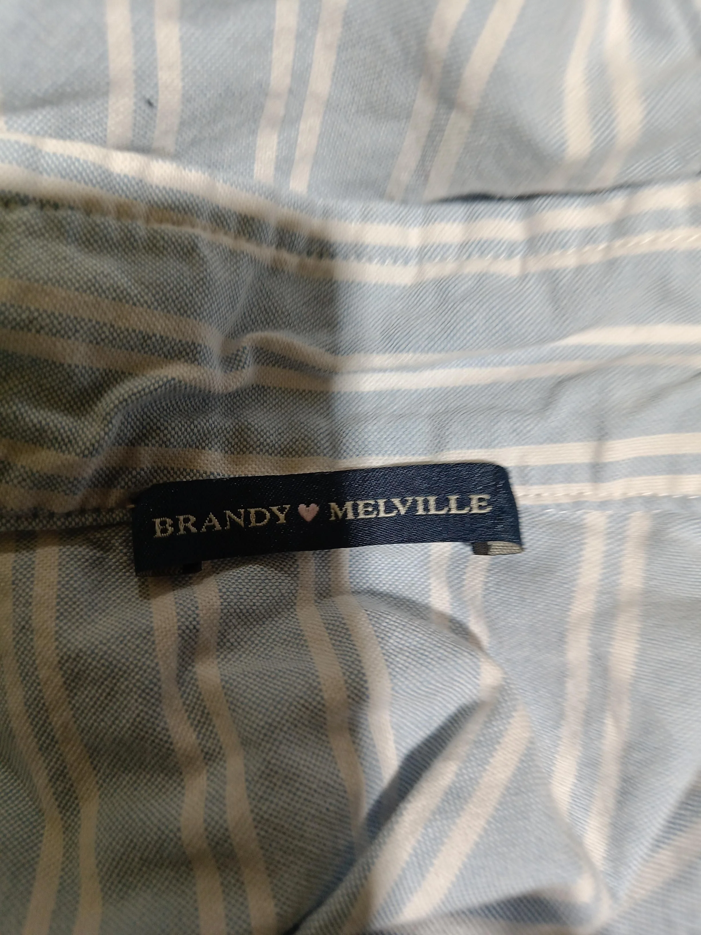 Brandy Melville Women's Shirt S Blue Cotton with Spandex Basic - Image 5