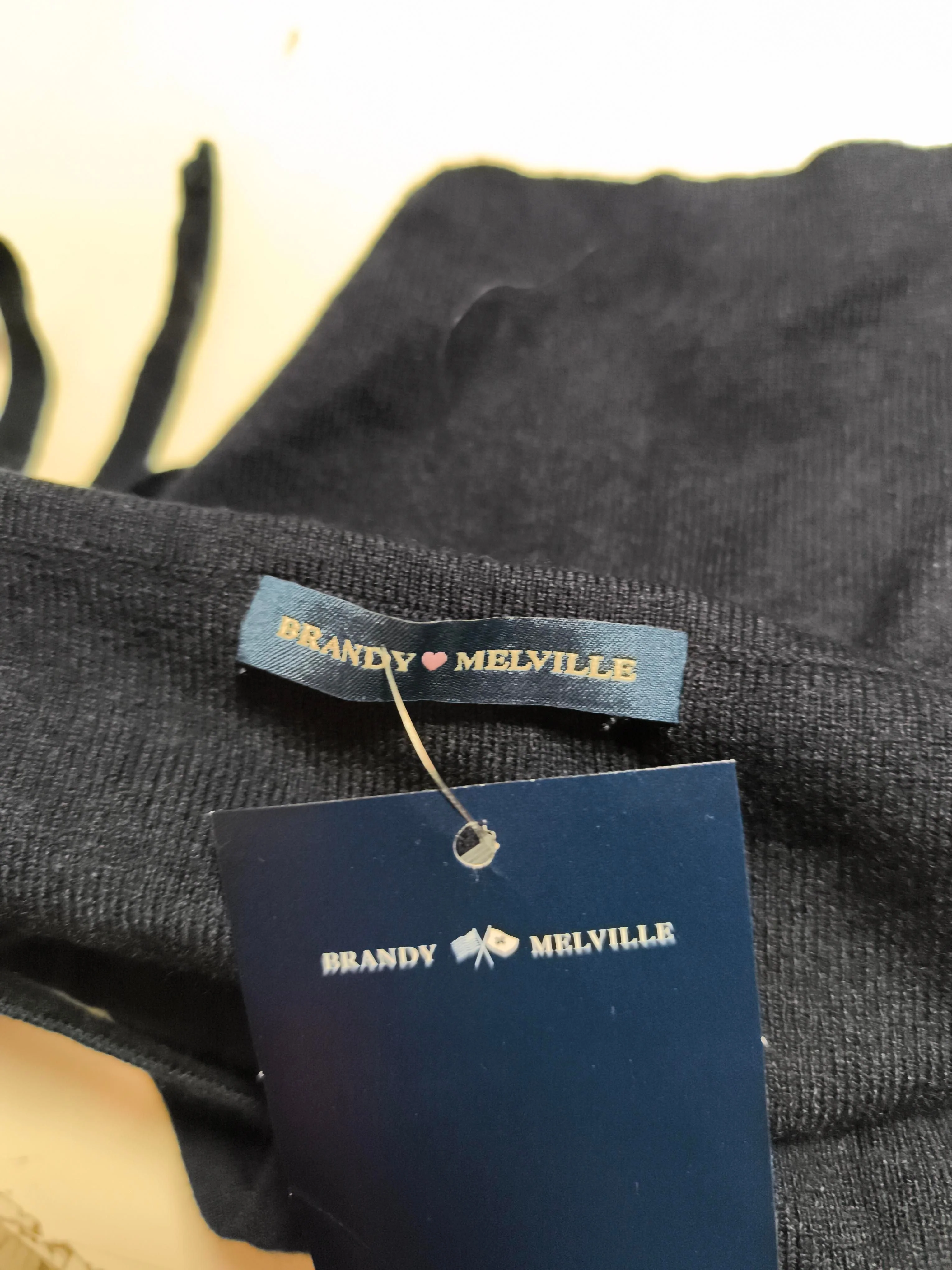 Brandy Melville Women's T-Shirt Black Viscose with Polyamide Camisole - Image 5