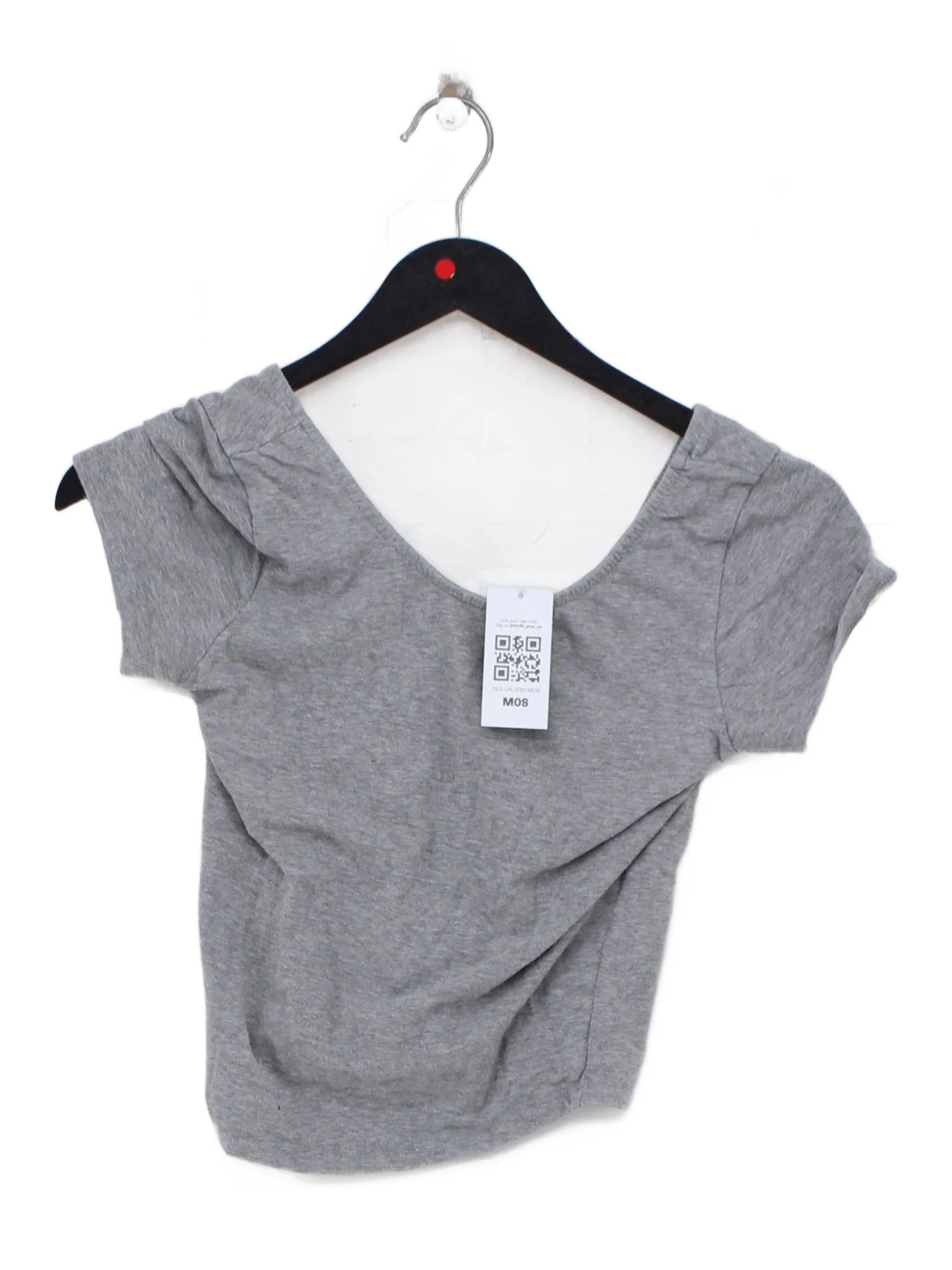 Brandy Melville Women's T-Shirt Grey Cotton with Elastane Basic