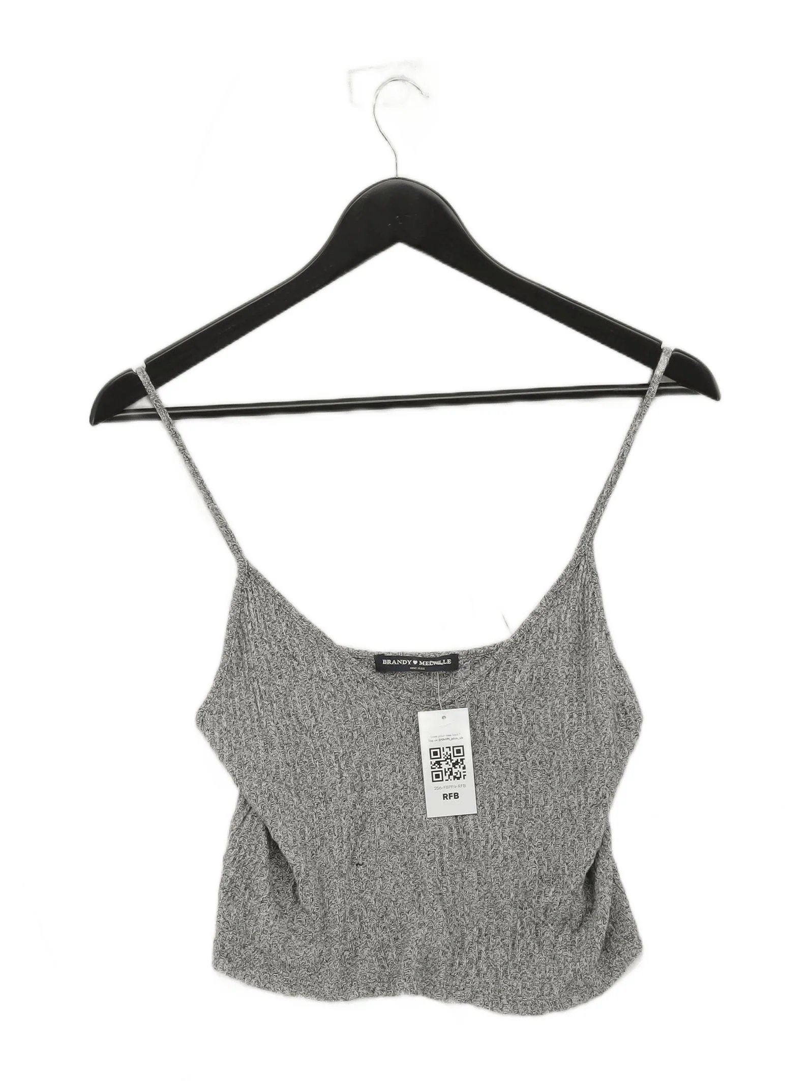 Brandy Melville Women's T-Shirt Grey Cotton with Viscose, Elastane Camisole