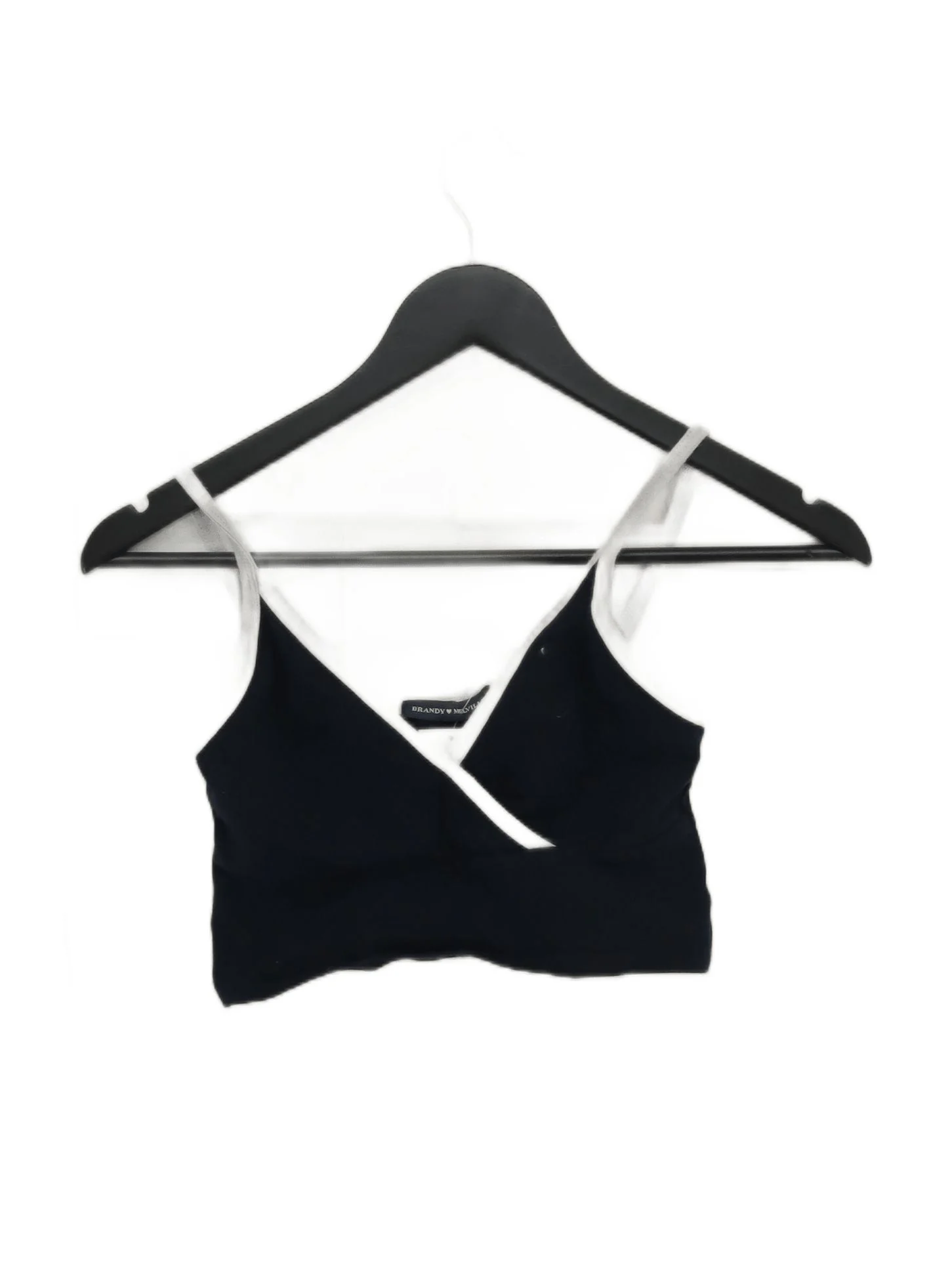 Brandy Melville Women's Top Black 100% Other Sleeveless V-Neck Basic