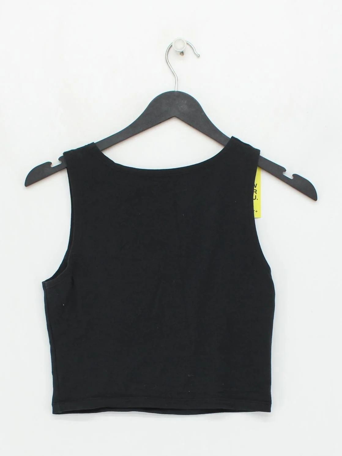 Brandy Melville Women's Top Black Cotton with Elastane Cropped - Image 2
