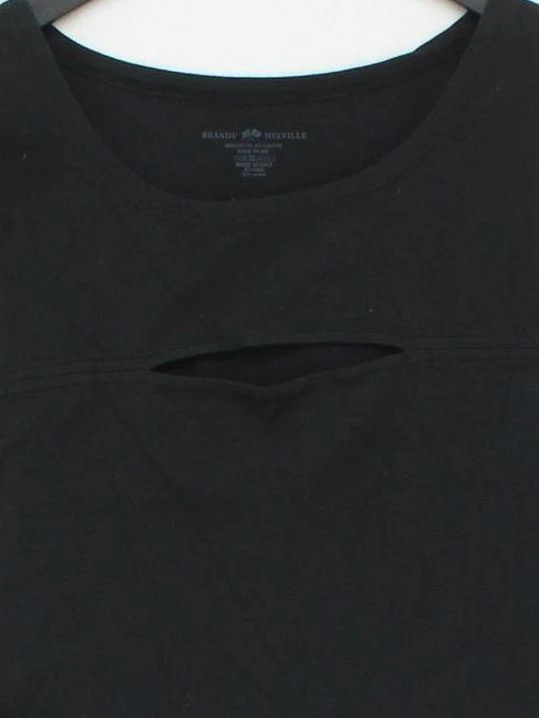 Brandy Melville Women's Top Black Cotton with Elastane Cropped - Image 3