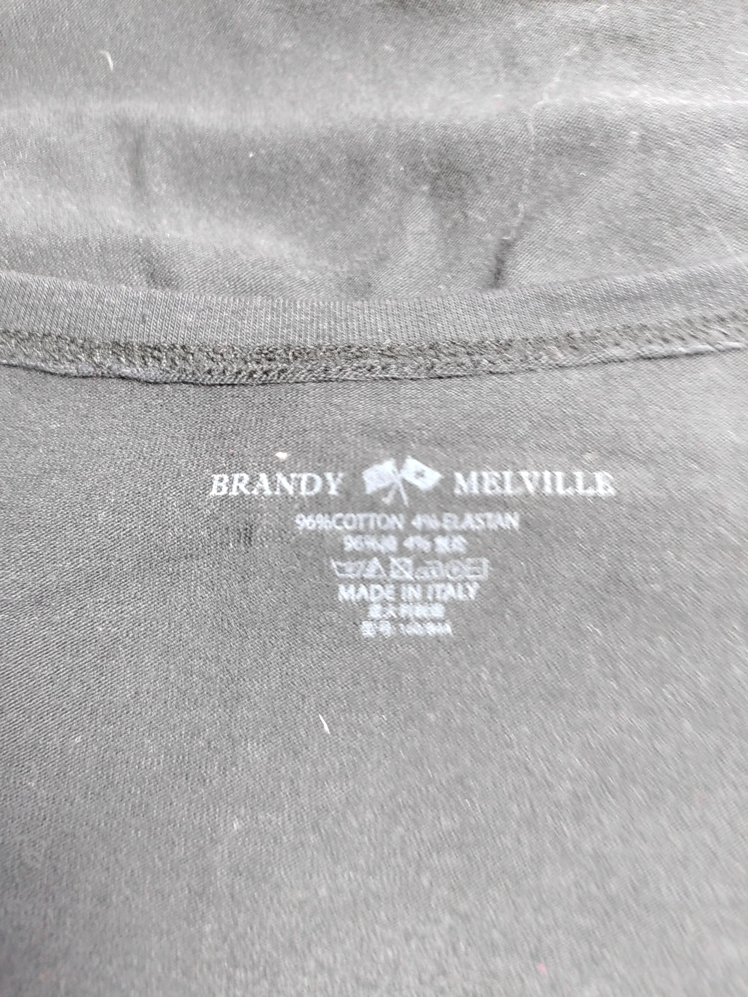 Brandy Melville Women's Top Black Cotton with Elastane Cropped - Image 5