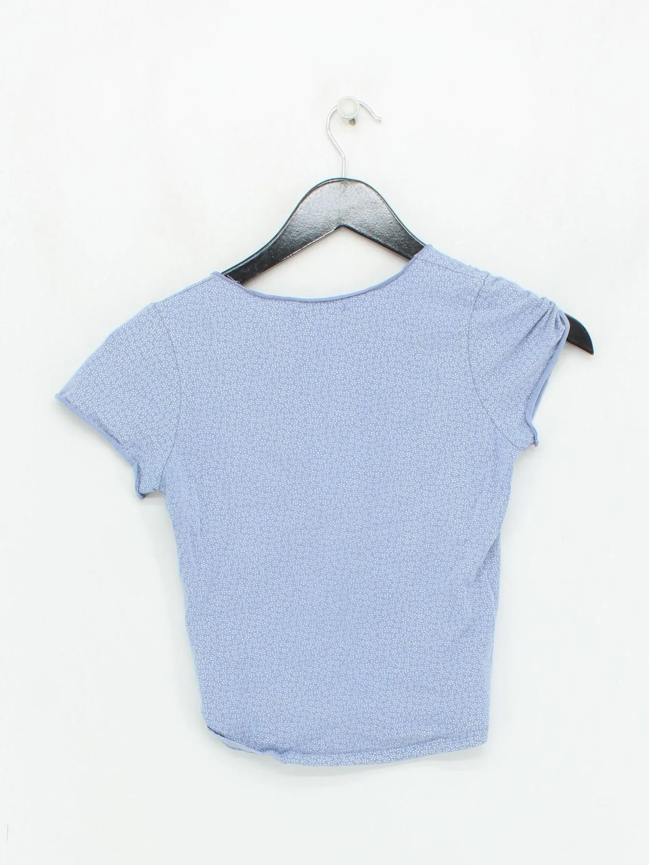 Brandy Melville Women's Top S Blue Cotton with Elastane Cropped - Image 2
