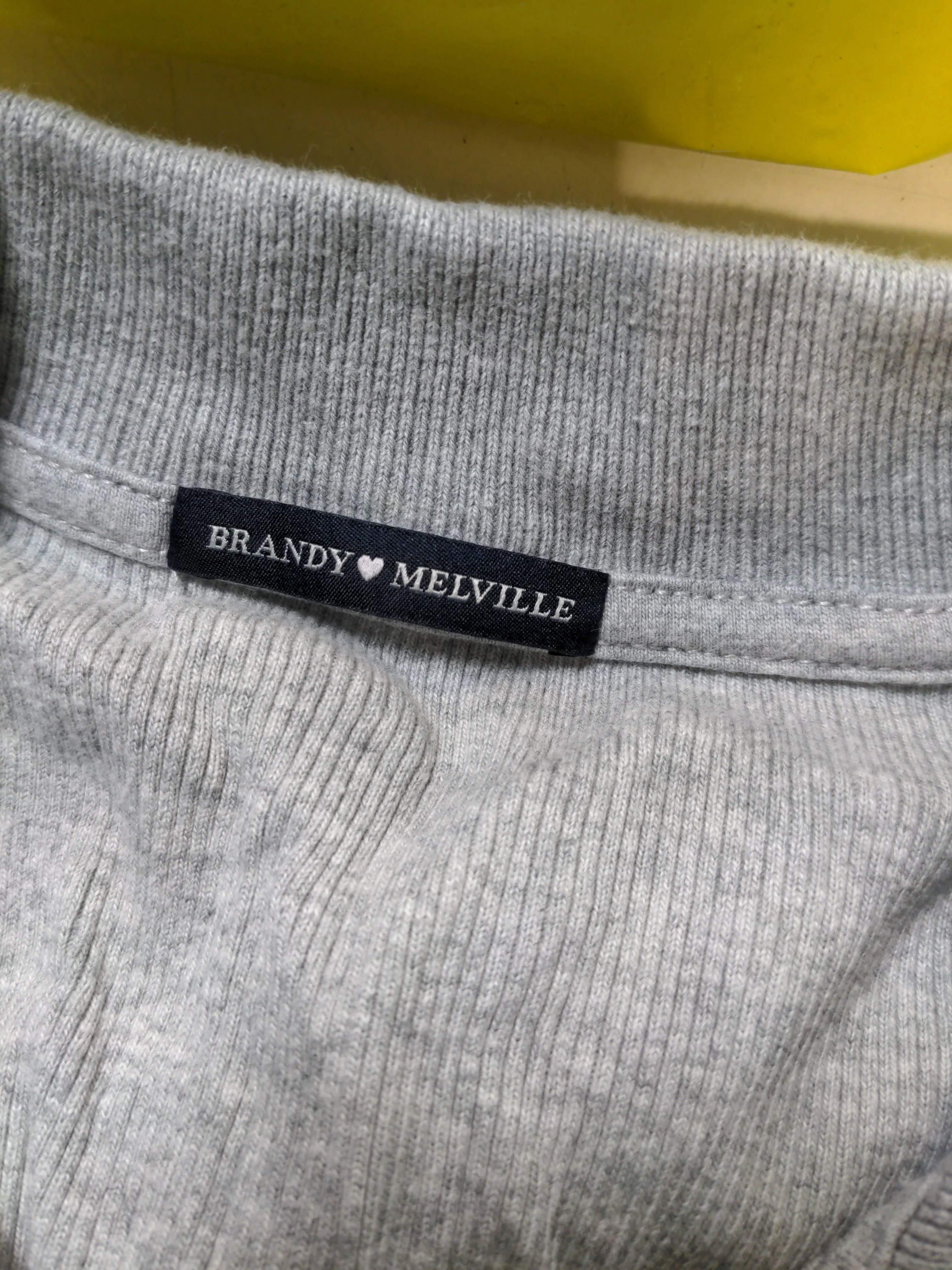 Brandy Melville Women's Top S Grey 100% Cotton Long Sleeve Collared Jersey - Image 5