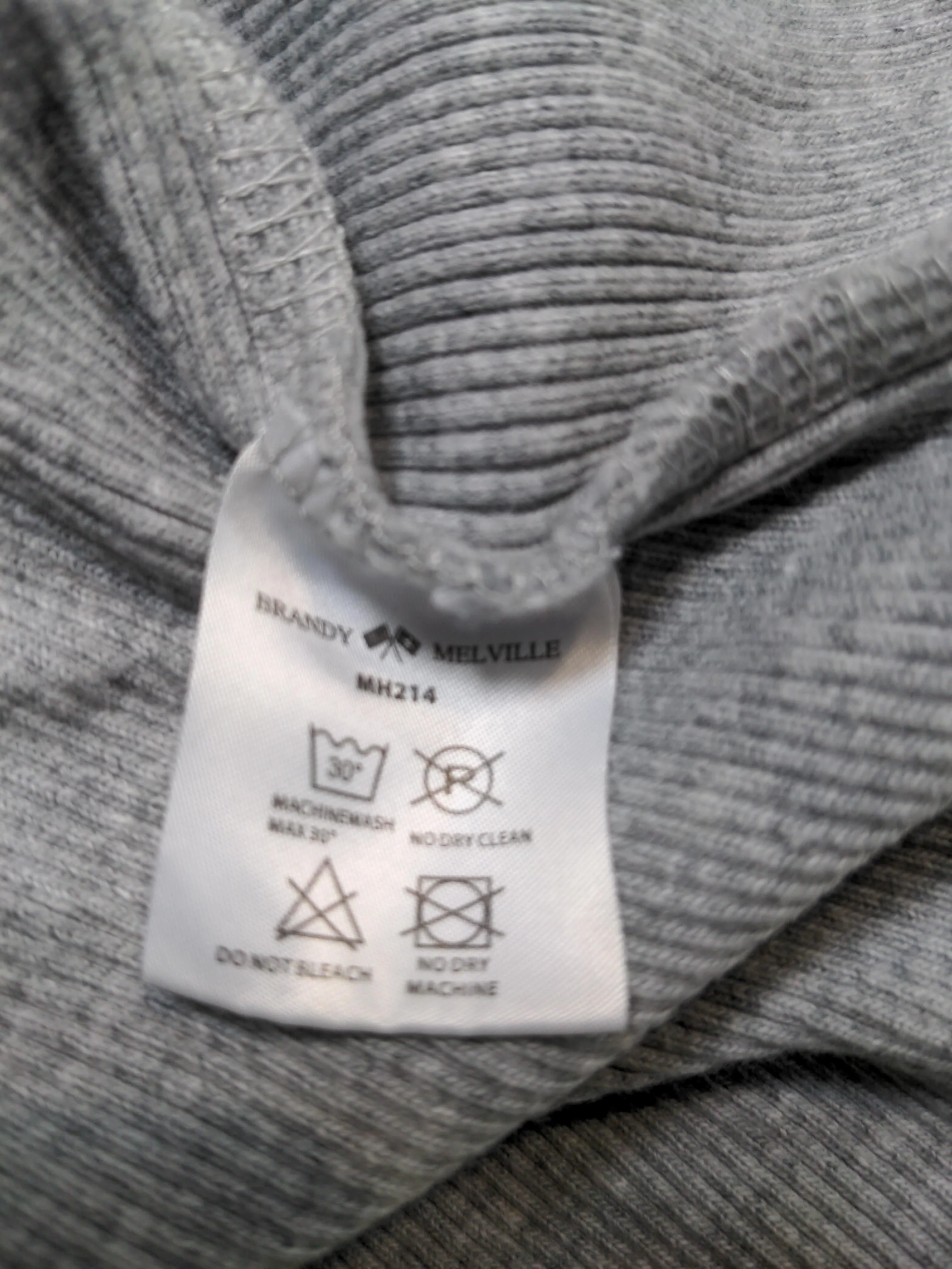 Brandy Melville Women's Top S Grey 100% Cotton Long Sleeve Collared Jersey - Image 6