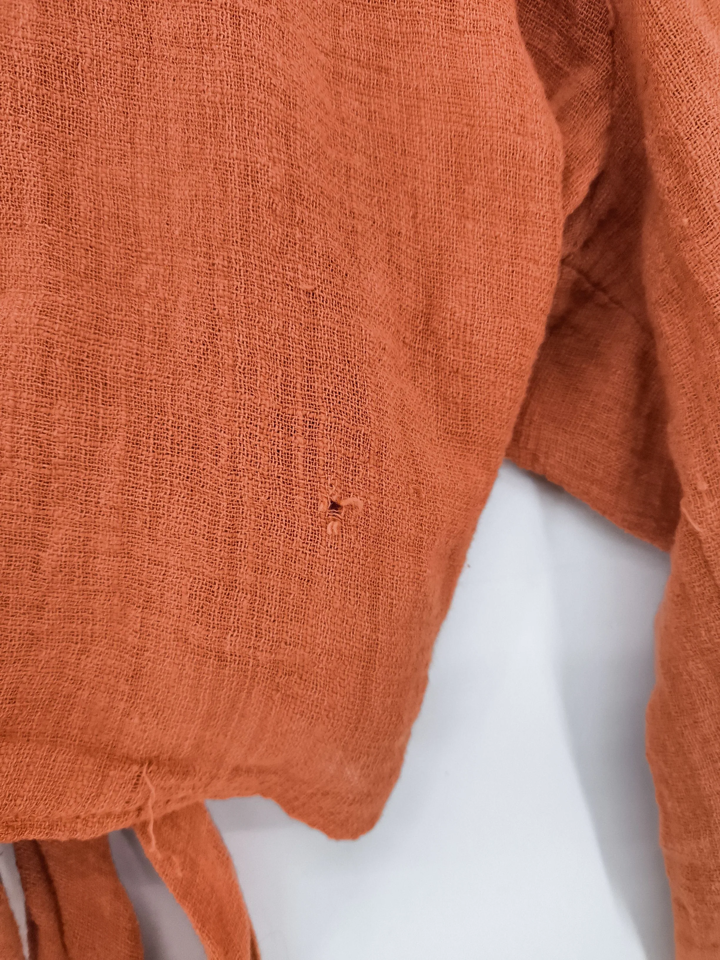Brandy Melville Women's Top S Tan 100% Other Long Sleeve V-Neck Cropped - Image 6