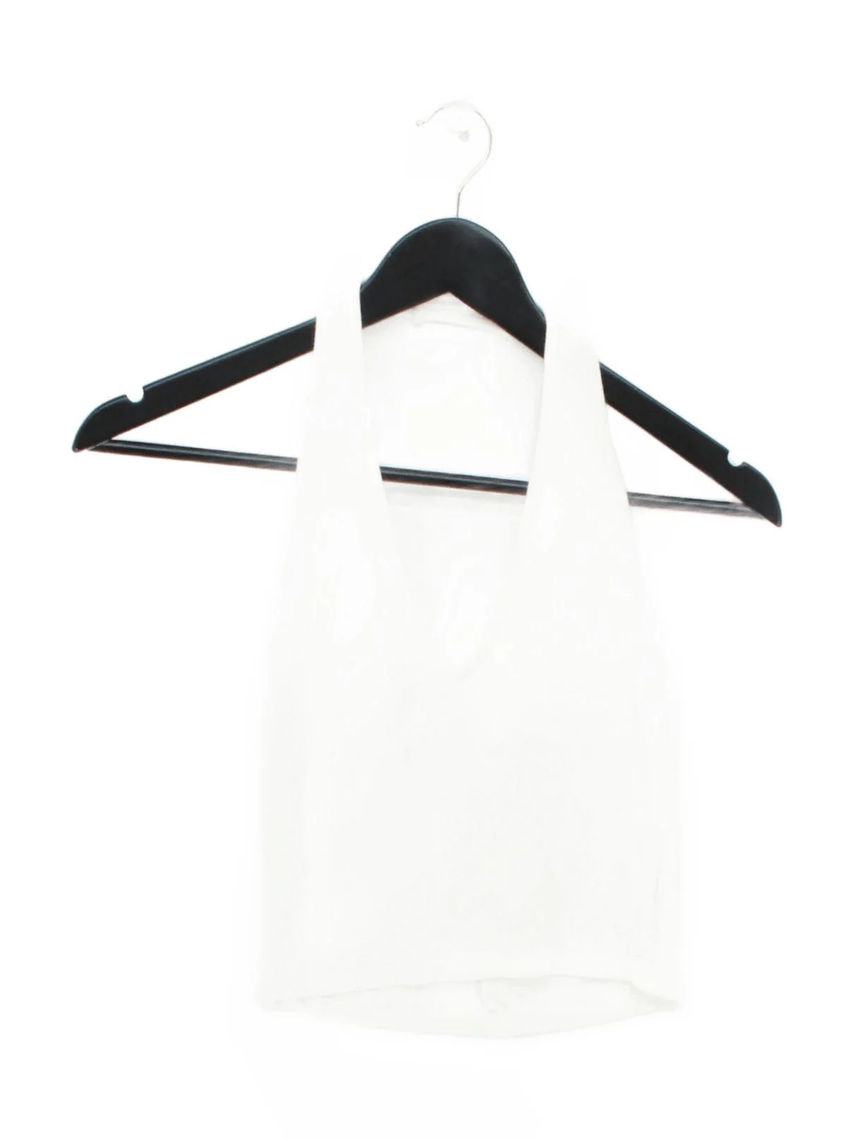Brandy Melville Women's Top White Cotton with Viscose, Elastane Cropped