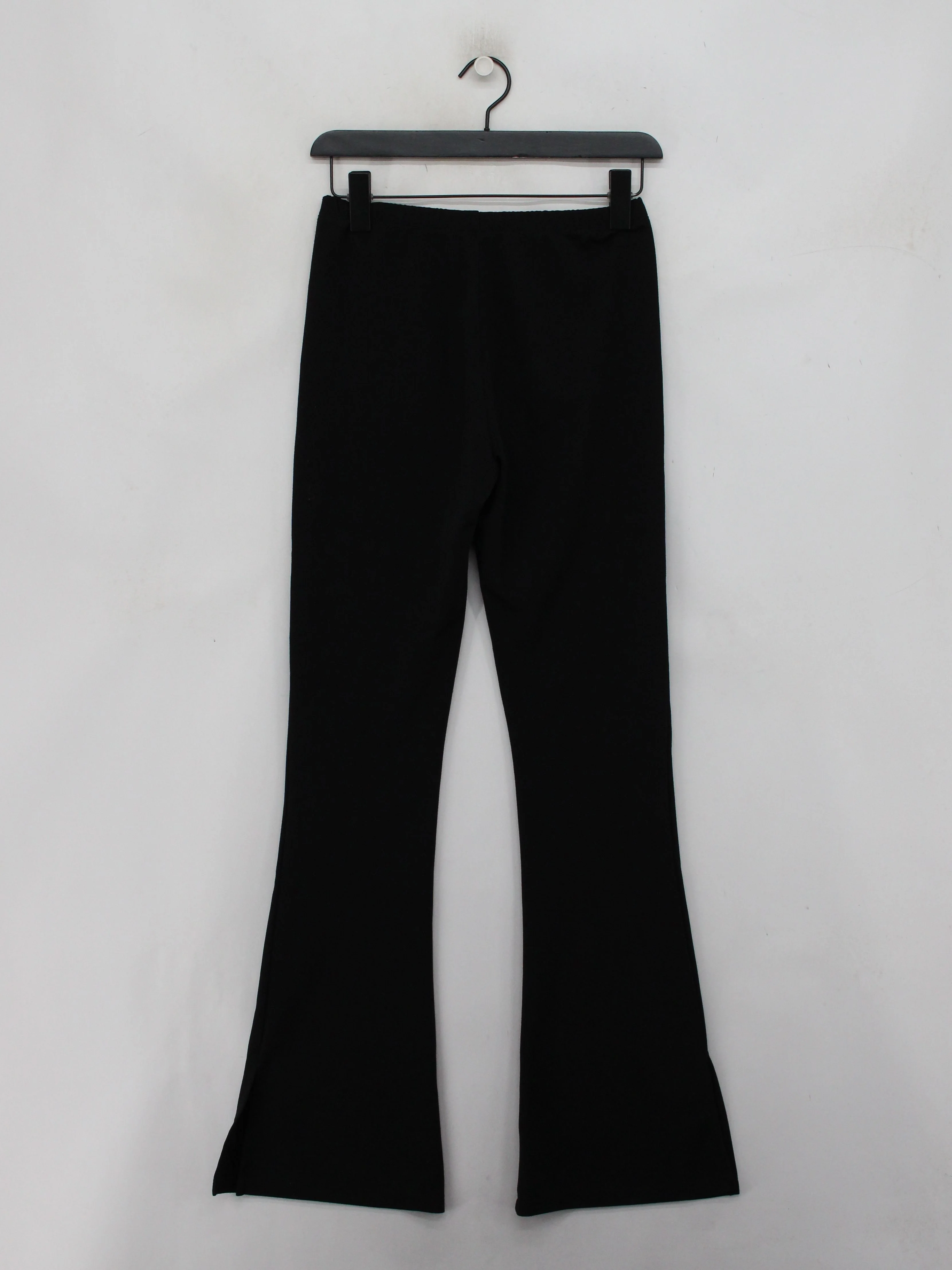 Brandy Melville Women's Trousers S Black Polyester with Elastane Flared Capri - Image 2