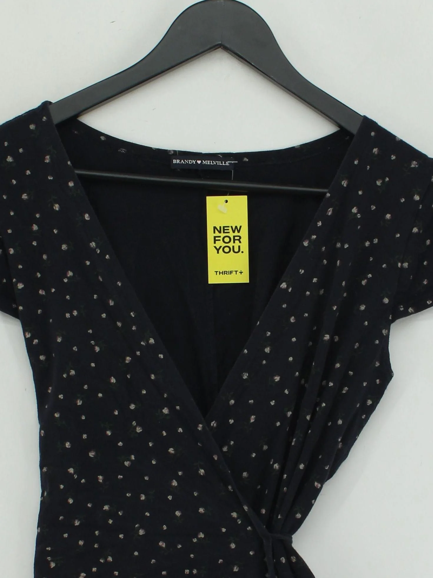 Brandy Melville Wrap Mini Dress S in Black - Image 3