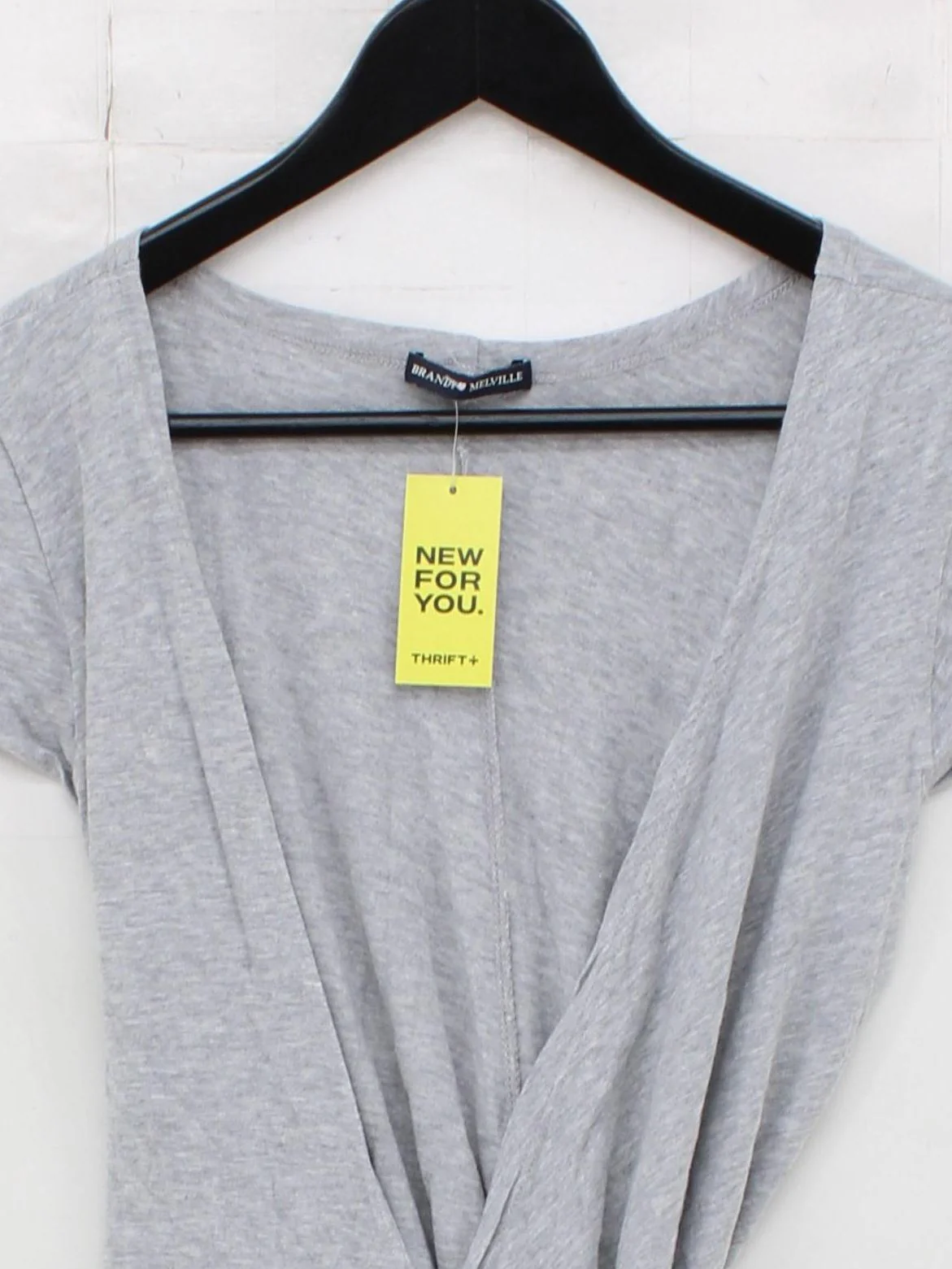 Brandy Melville Wrap Mini Dress S in Grey - Image 3