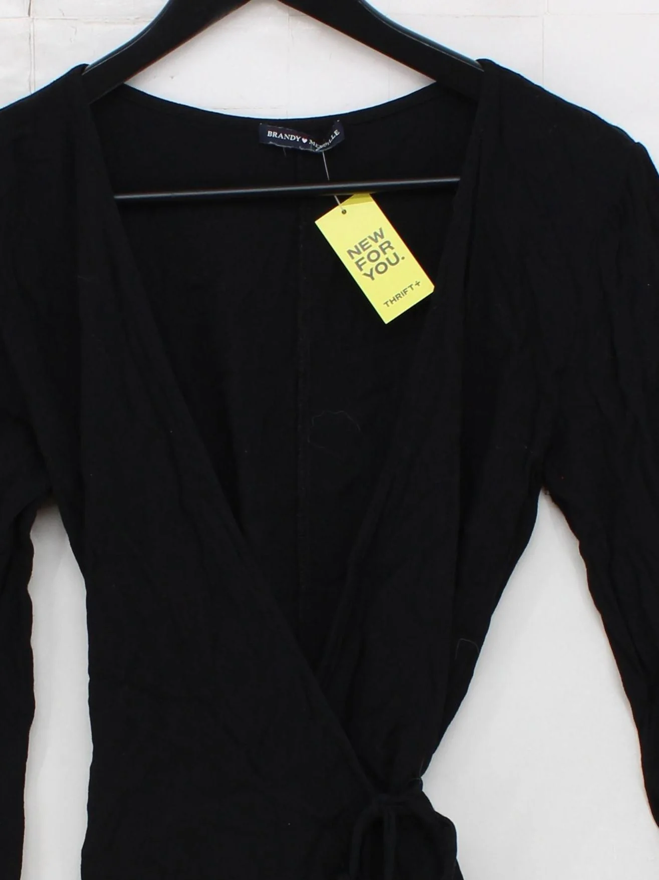 Brandy Melville Wrap Mini Dress UK2 in Black - Image 3