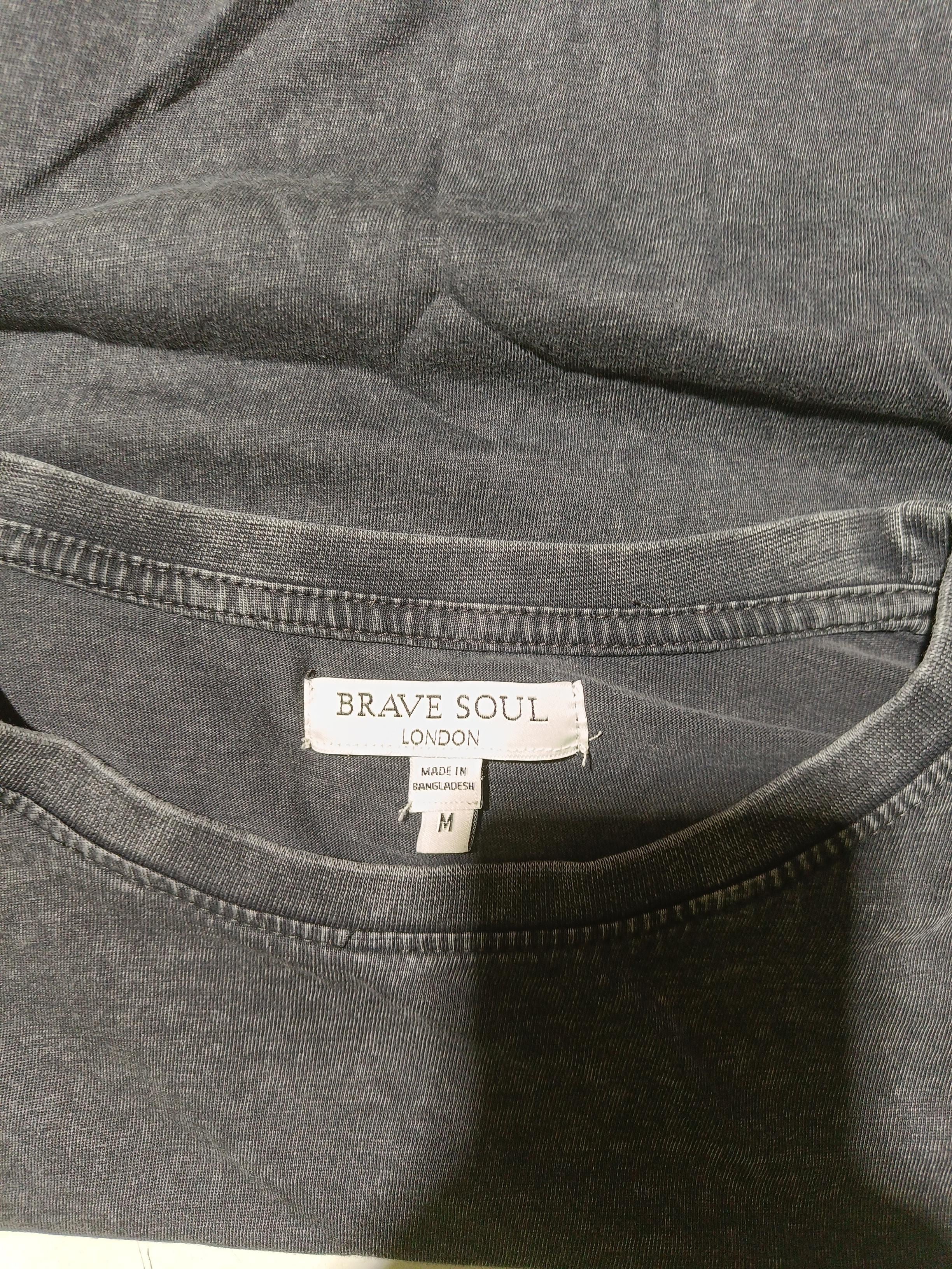 BRAVE Men's T-Shirt M Grey Graphic 100% Other Basic - Image 5