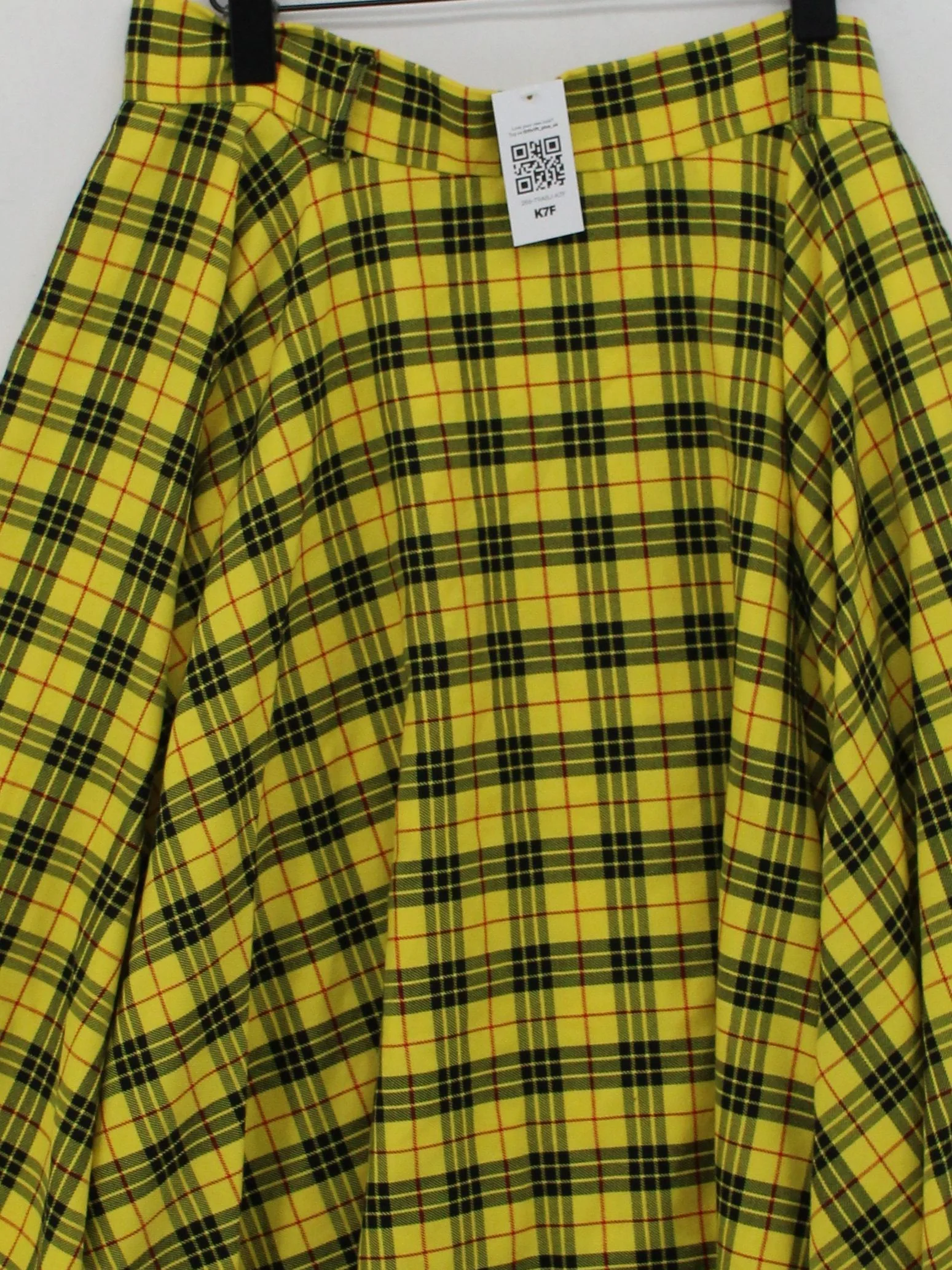 British Retro Women's Midi Skirt UK 18 Yellow Polyester with Viscose A-Line - Image 3