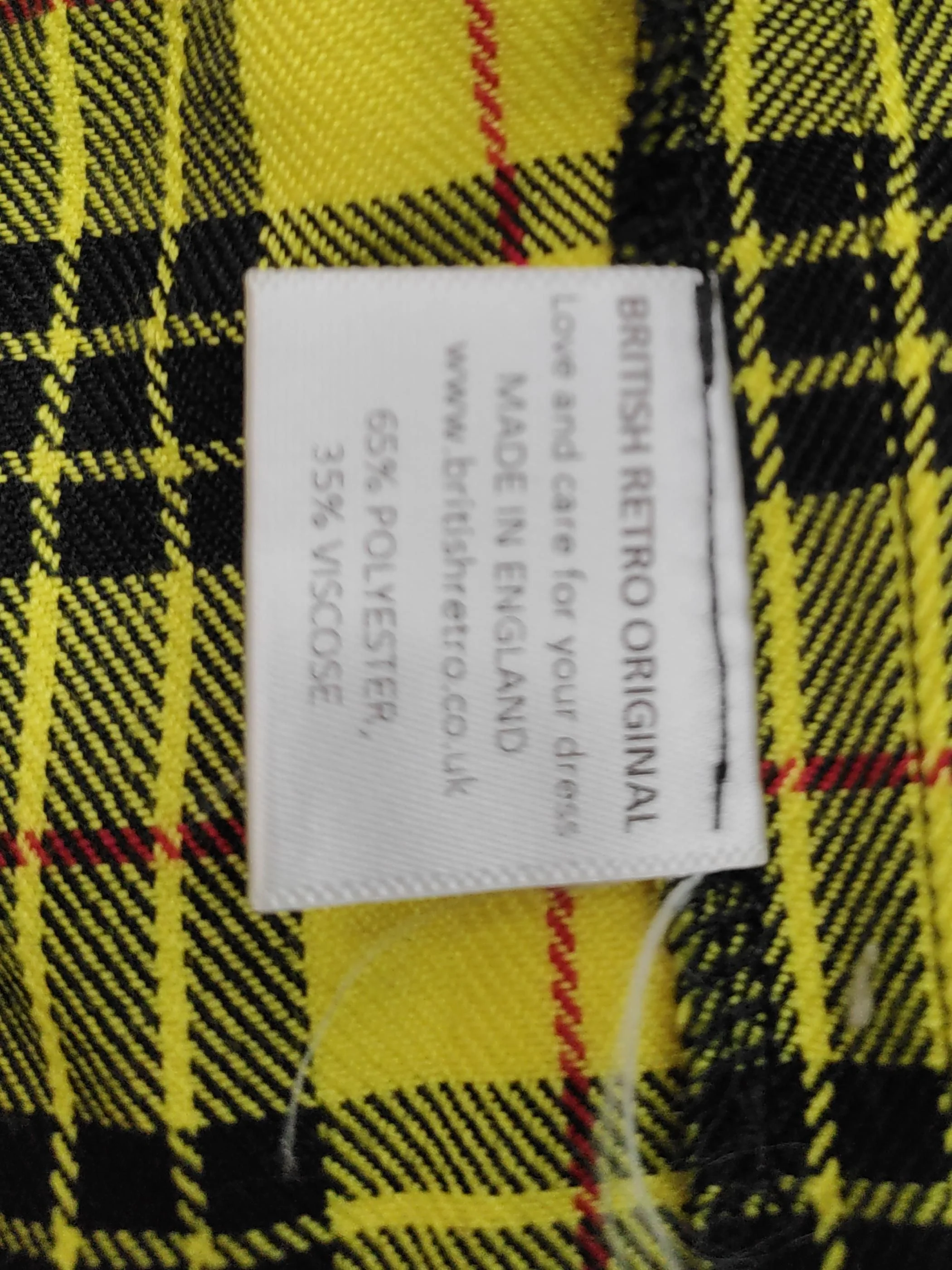 British Retro Women's Midi Skirt UK 18 Yellow Polyester with Viscose A-Line - Image 6