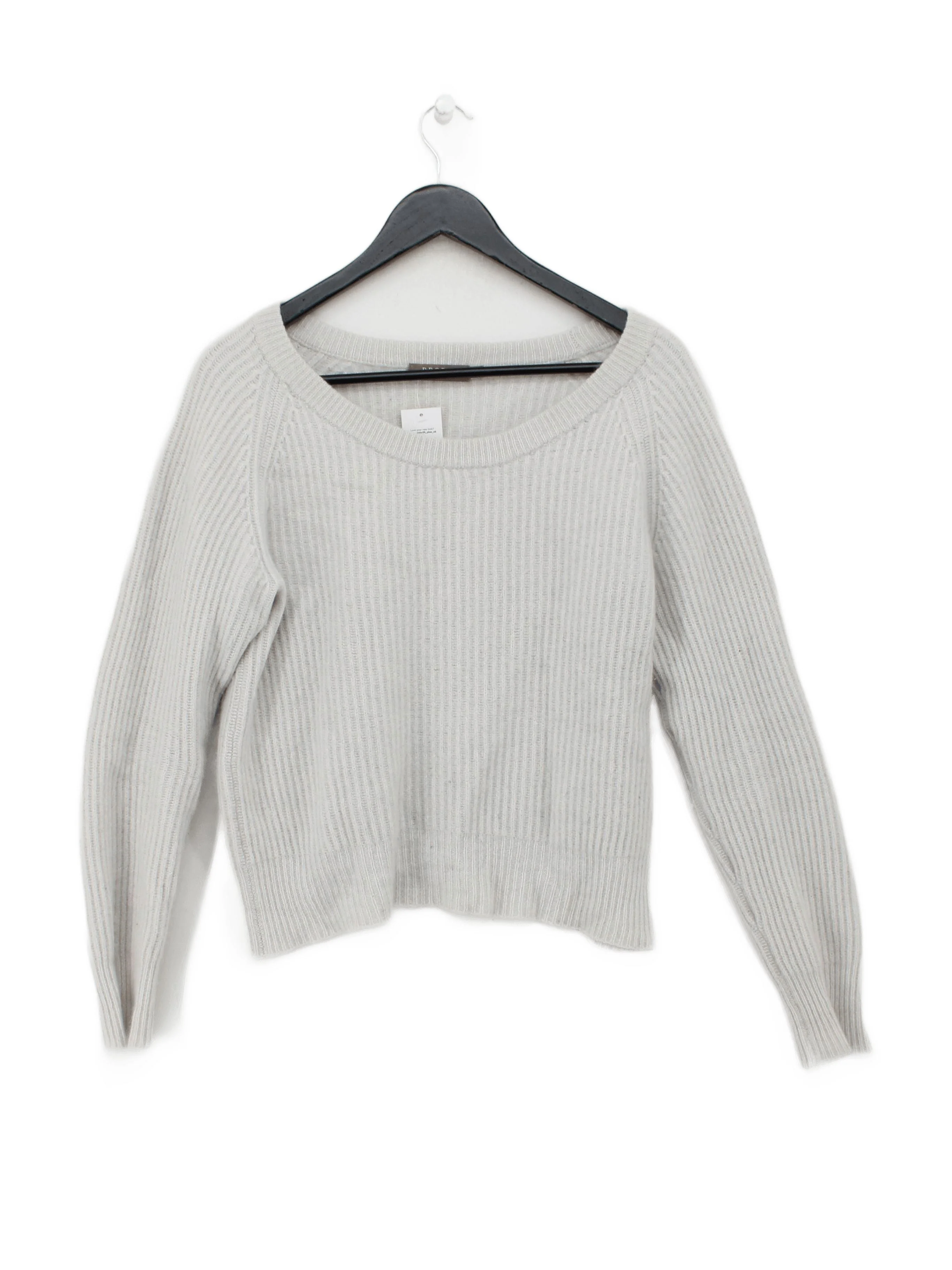 Brodie Women's Jumper M Grey 100% Cashmere Round Neck Pullover