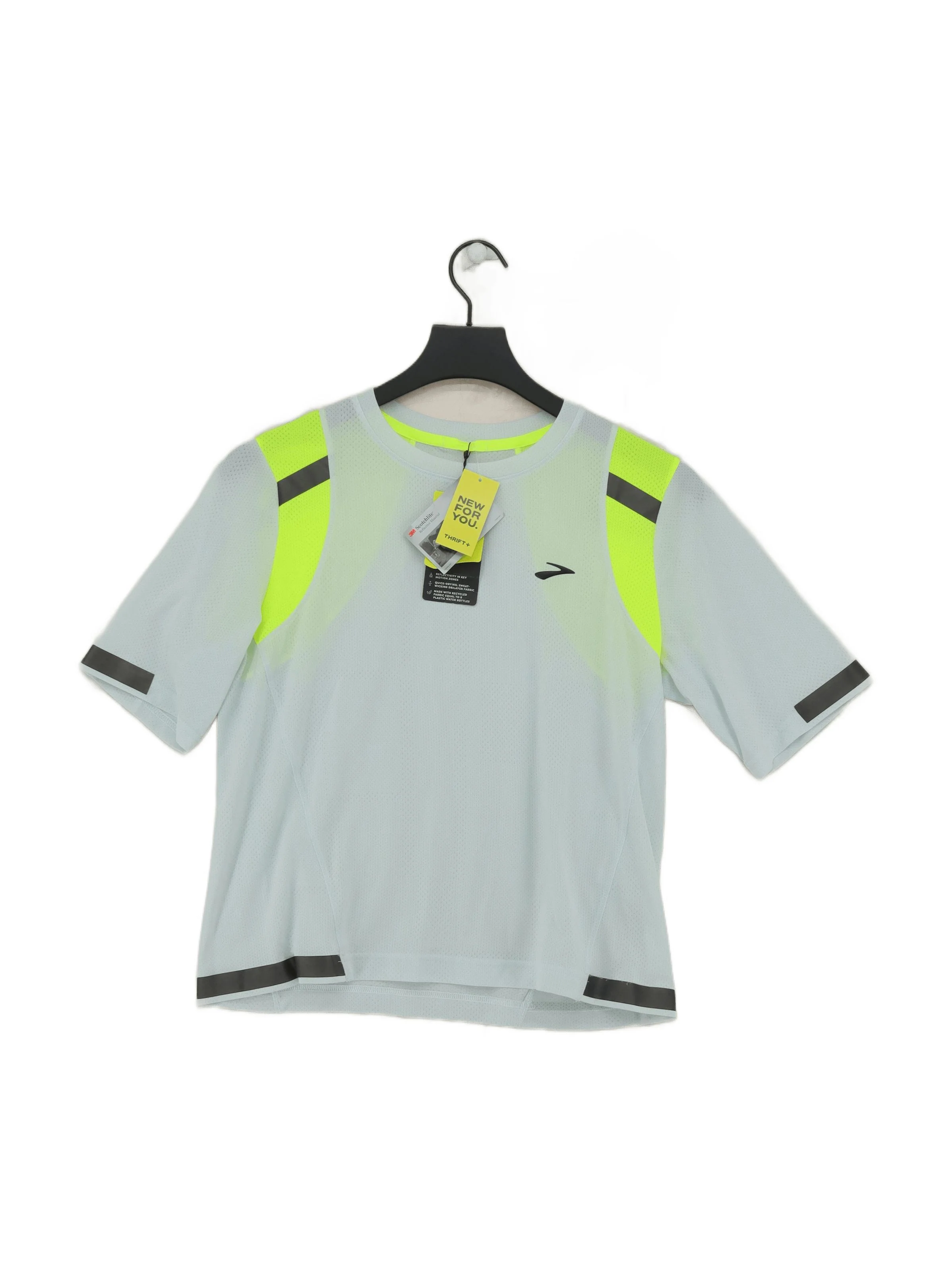 Brooks Men's T-Shirt L White Polyester with Elastane Basic New with tags