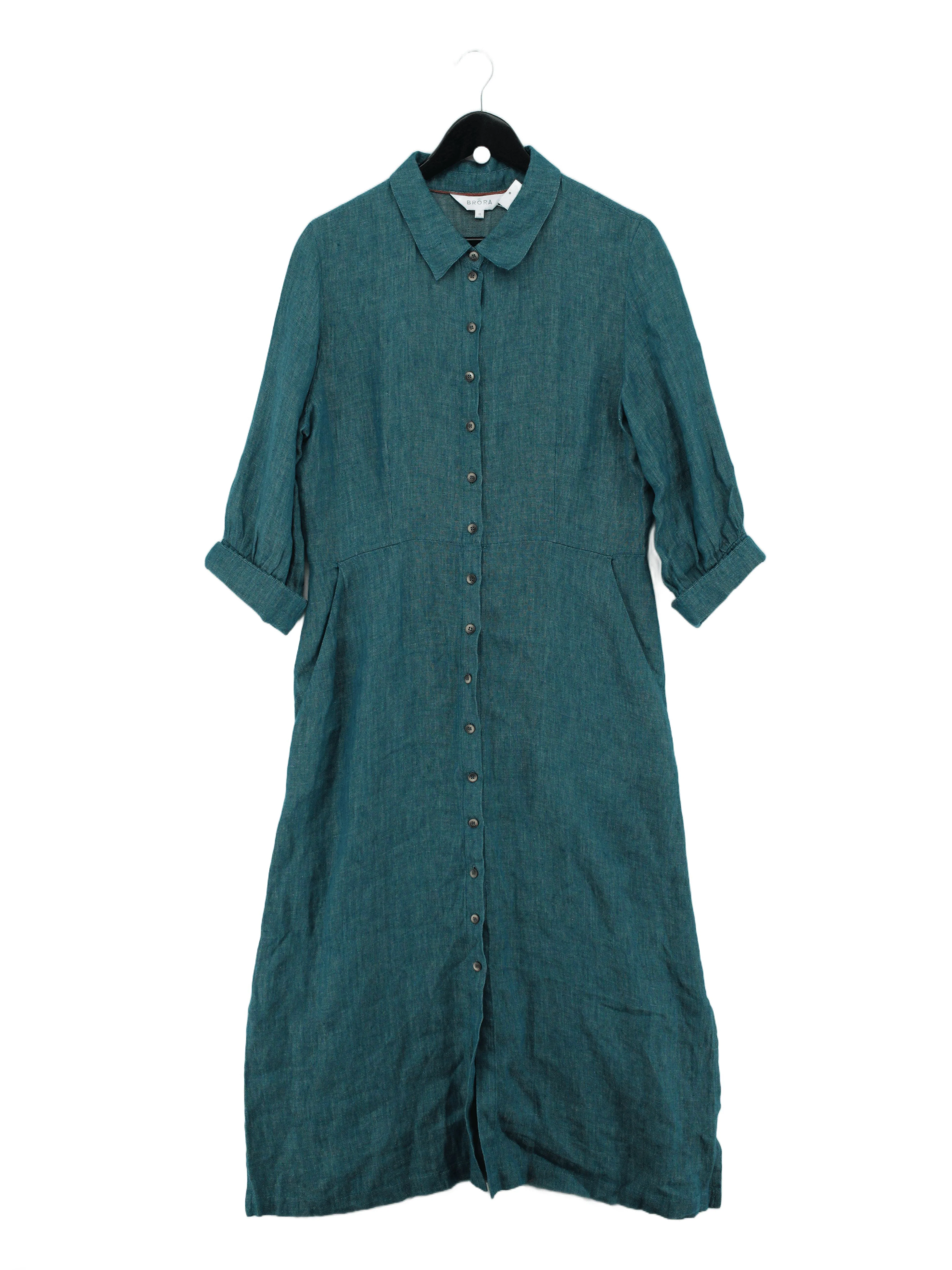 Brora Shirt Midi Dress UK16 in Green