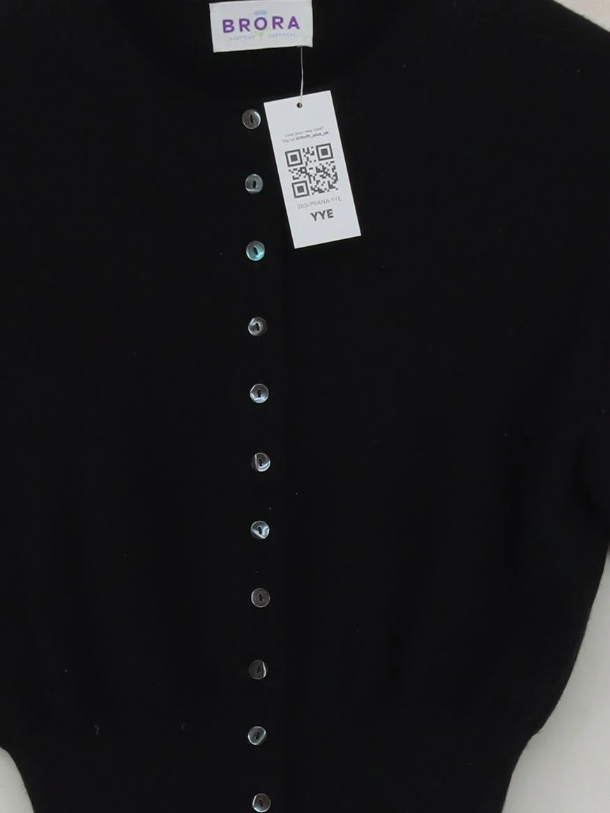 Brora Women's Cardigan S Black 100% Cashmere Round Neck Cardigan - Image 3