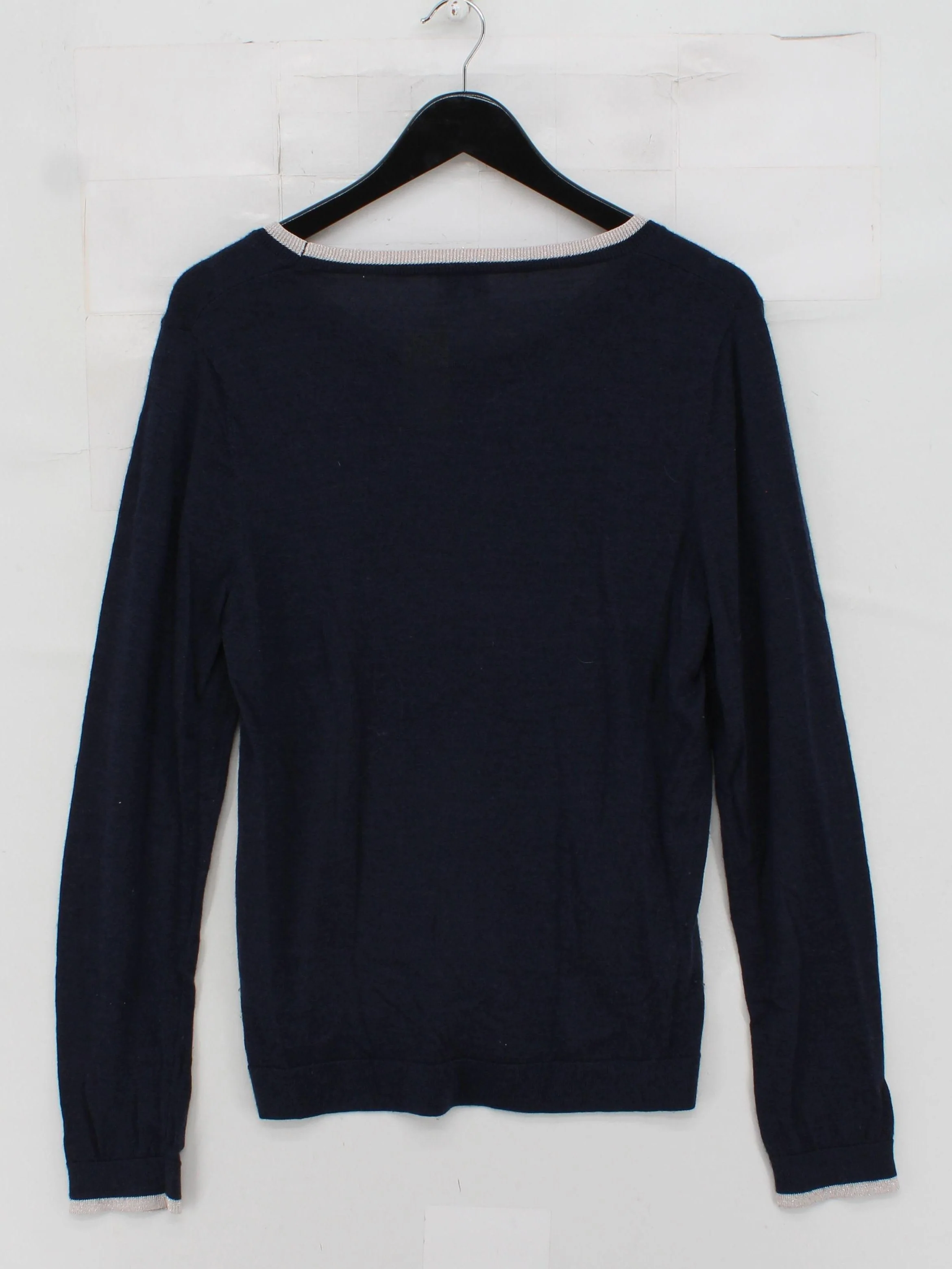 Brora Women's Jumper UK 16 Blue Animal Print Wool with Nylon Round Neck Pullover - Image 2