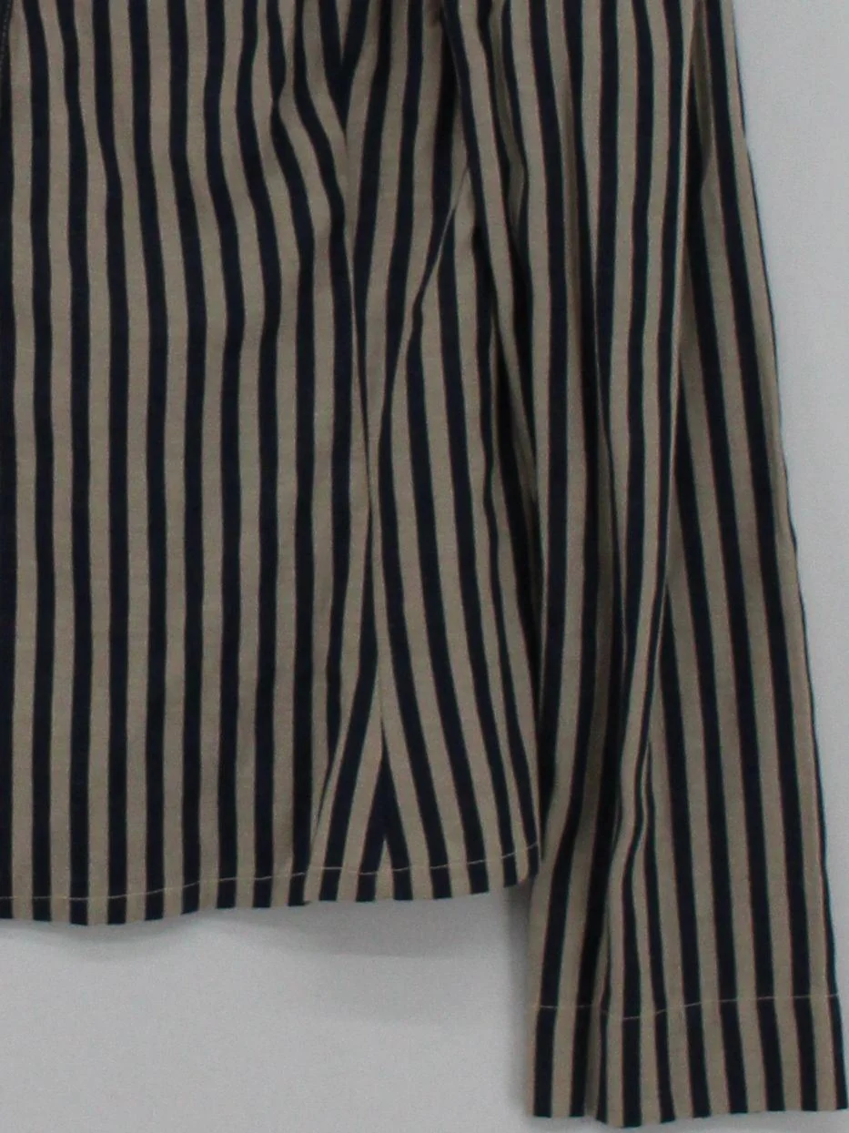 Brora Women's Shirt UK 12 Red Striped 100% Cotton Long Sleeve Collared Basic - Image 4