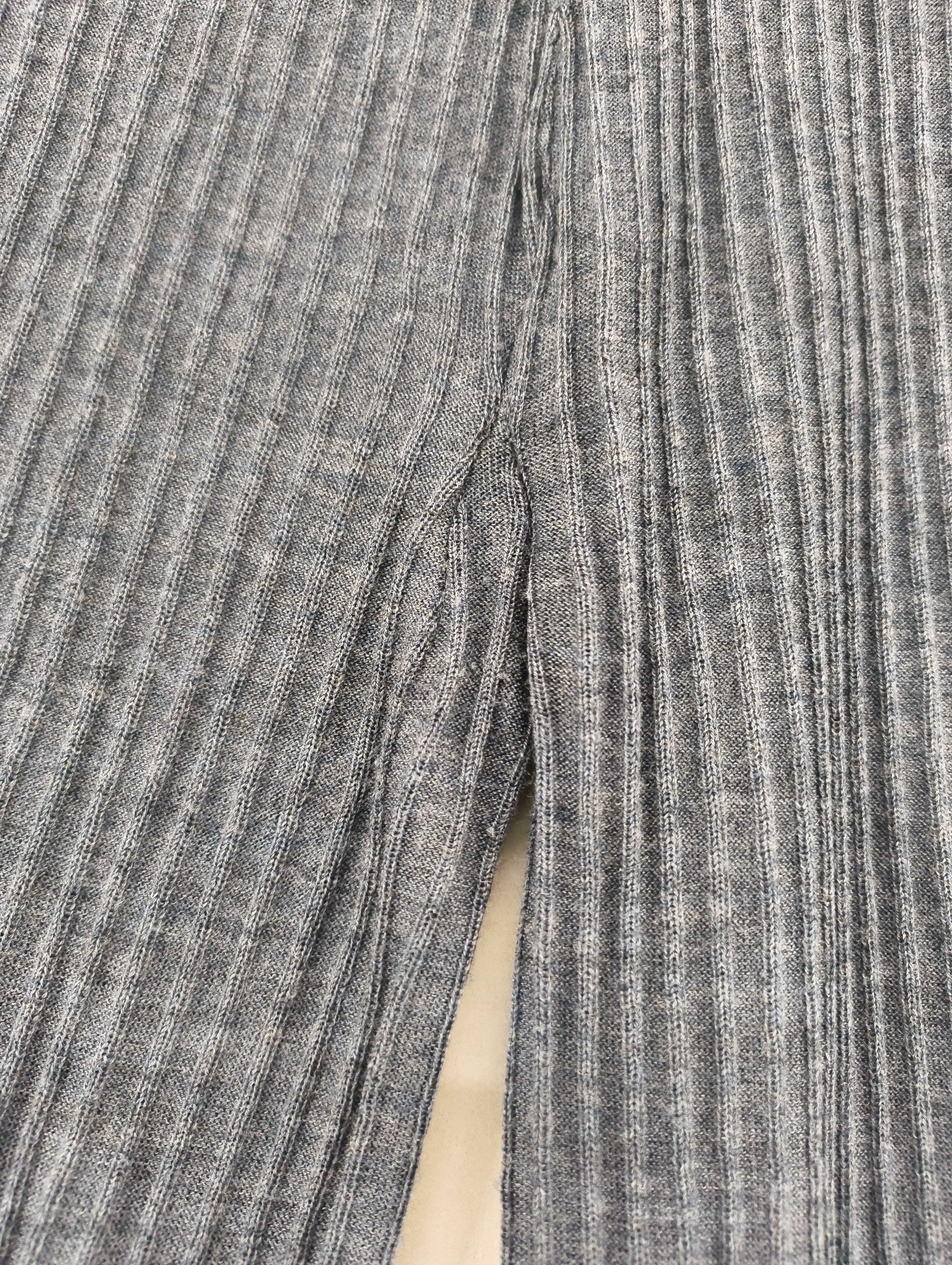 Brora Women's Trousers S Grey 100% Wool Wide-Leg Chino - Image 5