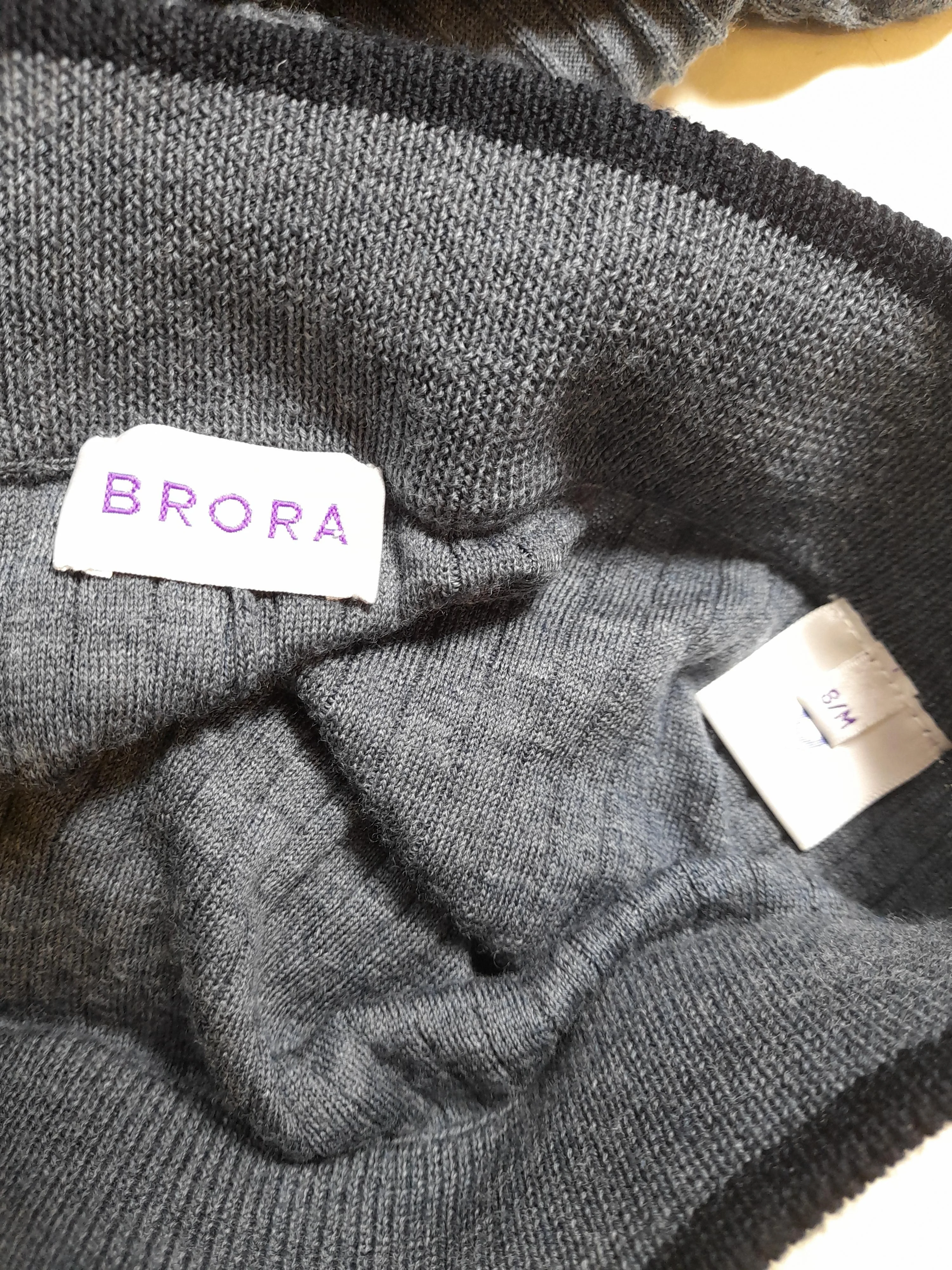 Brora Women's Trousers S Grey 100% Wool Wide-Leg Chino - Image 6