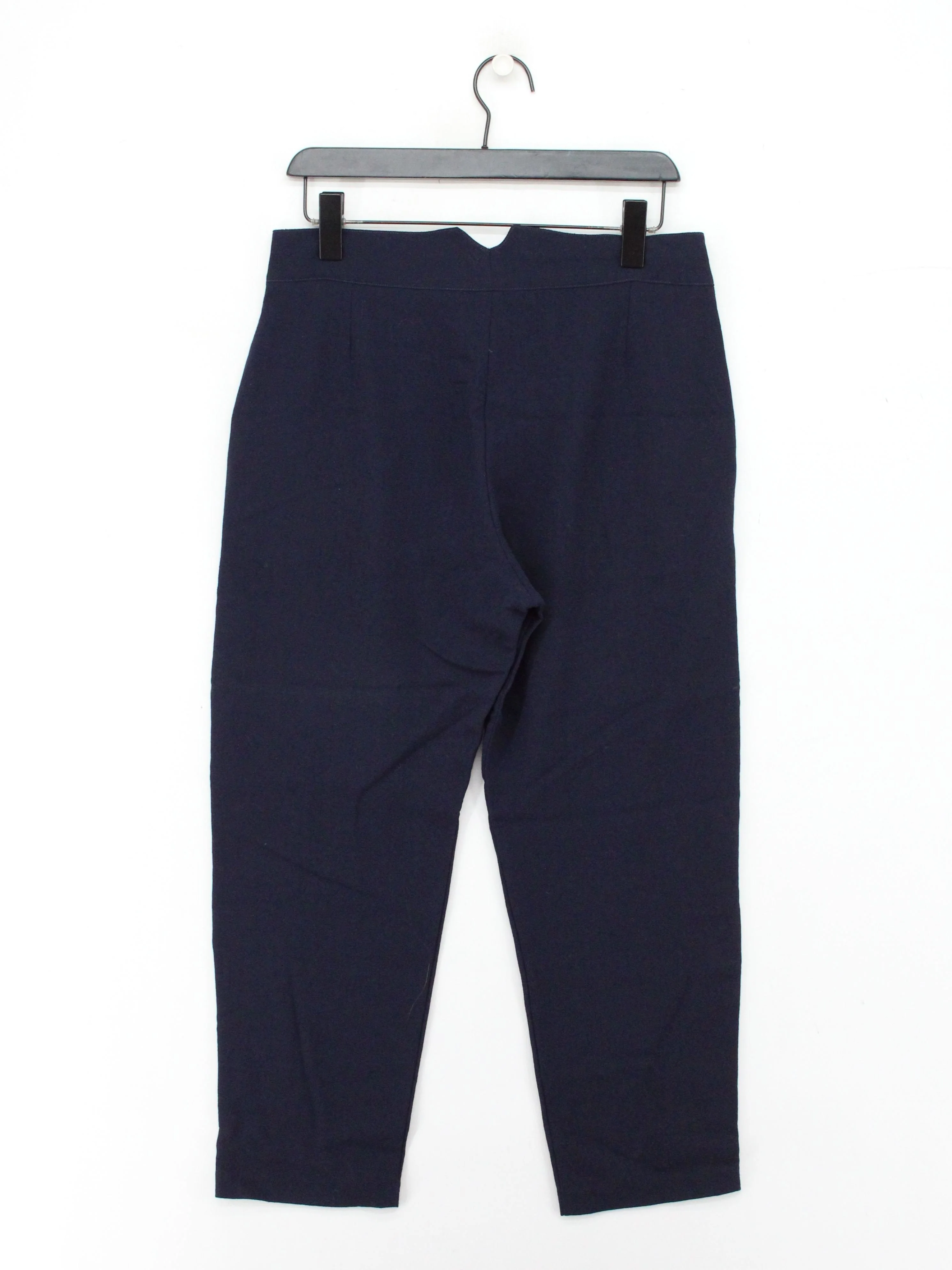 Brora Women's Trousers UK 12 Blue Wool with Viscose Tapered Cropped - Image 2