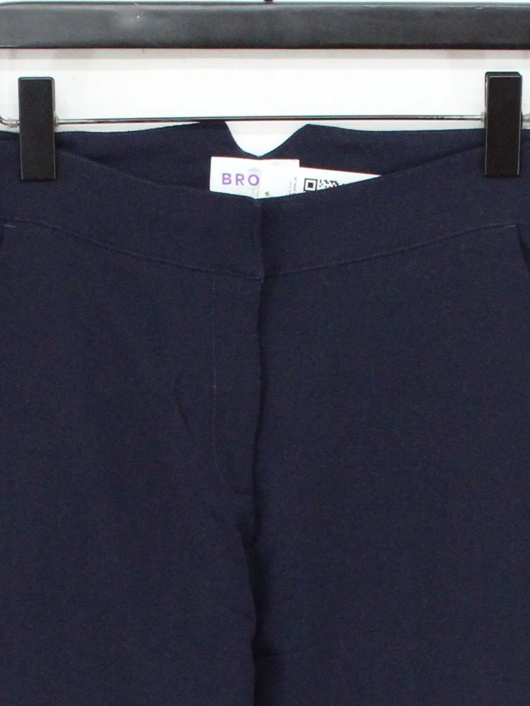 Brora Women's Trousers UK 12 Blue Wool with Viscose Tapered Cropped - Image 3