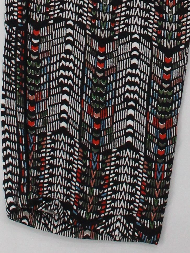Brora Women's Trousers UK 12 Multi Geometric 100% Viscose Tapered Capri - Image 4