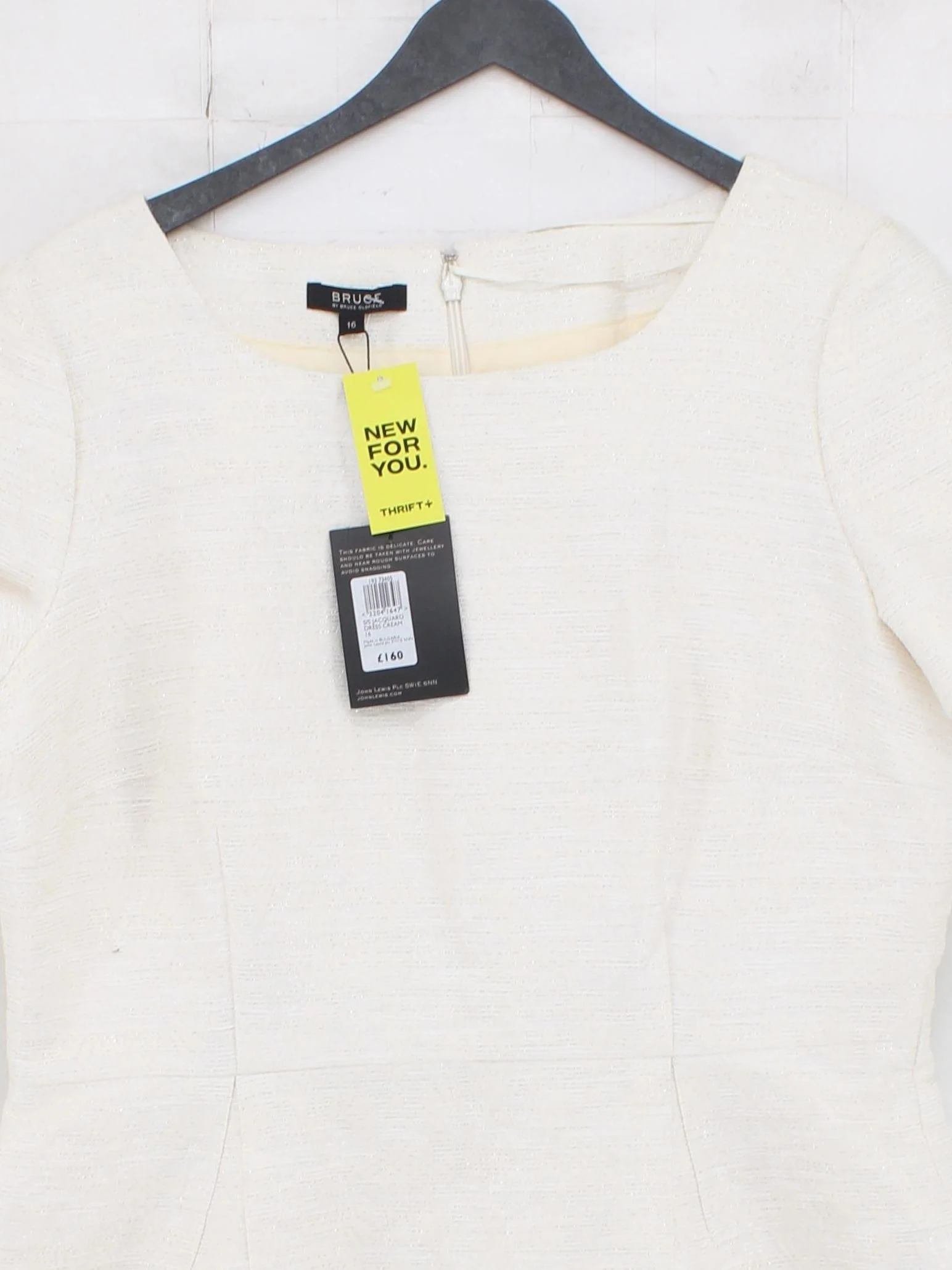 Bruce Oldfield Bodycon Midi Dress UK16 in Cream - Image 3