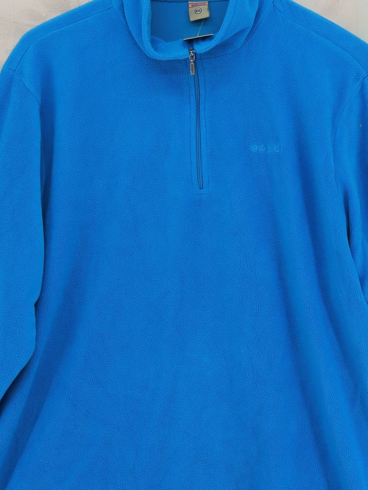 Brugi Men's Jumper XXL Blue 100% Polyester Mock Neck Pullover - Image 3