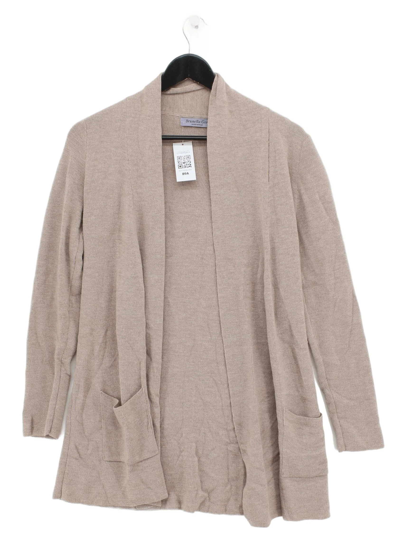 Brunella Gori Women's Cardigan L Tan 100% Wool V-Neck Cardigan
