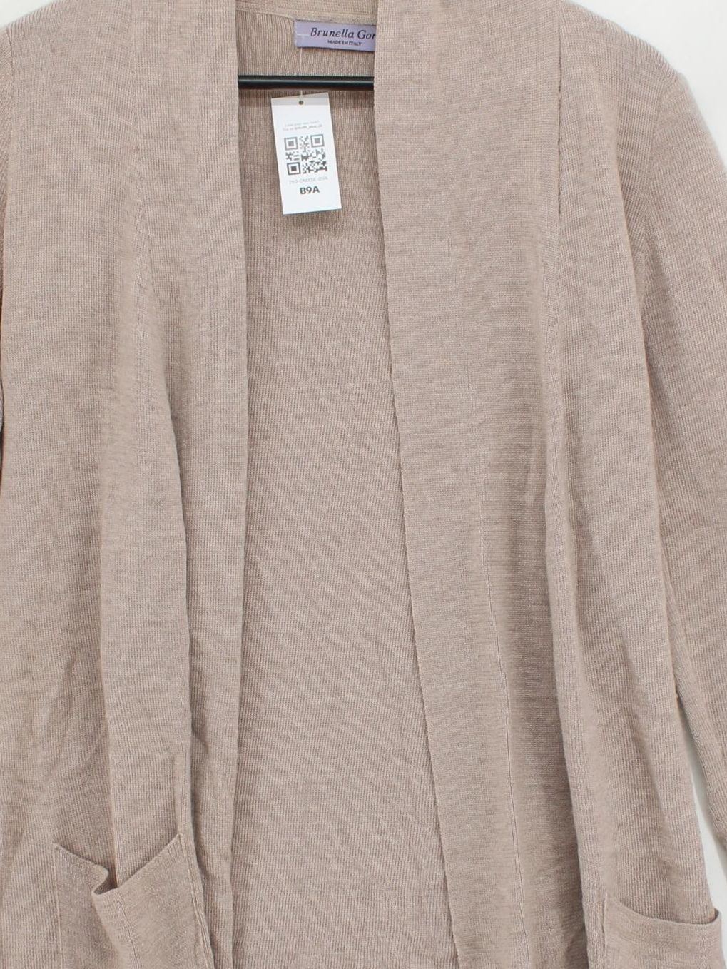 Brunella Gori Women's Cardigan L Tan 100% Wool V-Neck Cardigan - Image 3