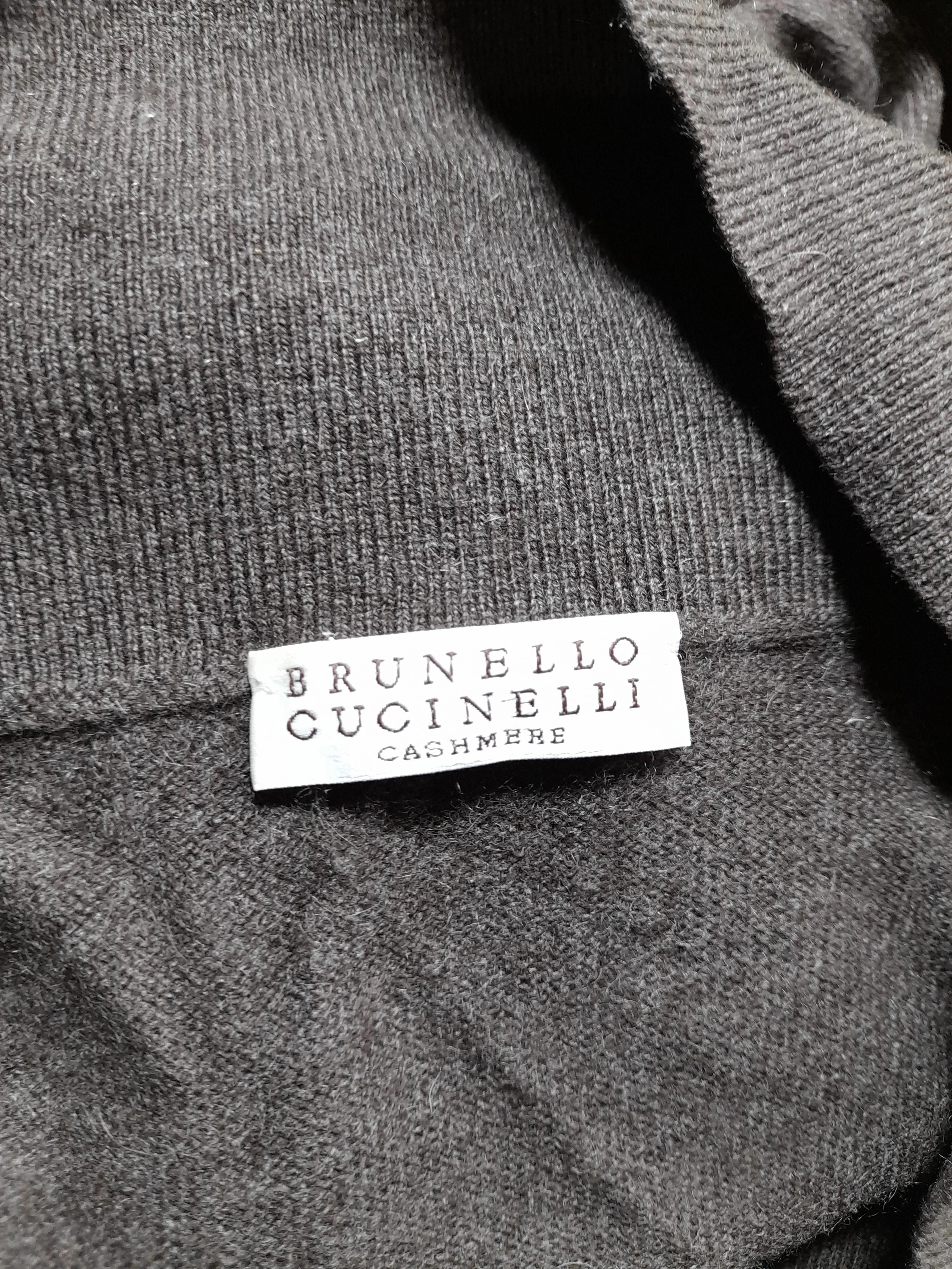 Brunello Cucinelli Women's Jumper XL Brown 100% Cashmere V-Neck Pullover - Image 5