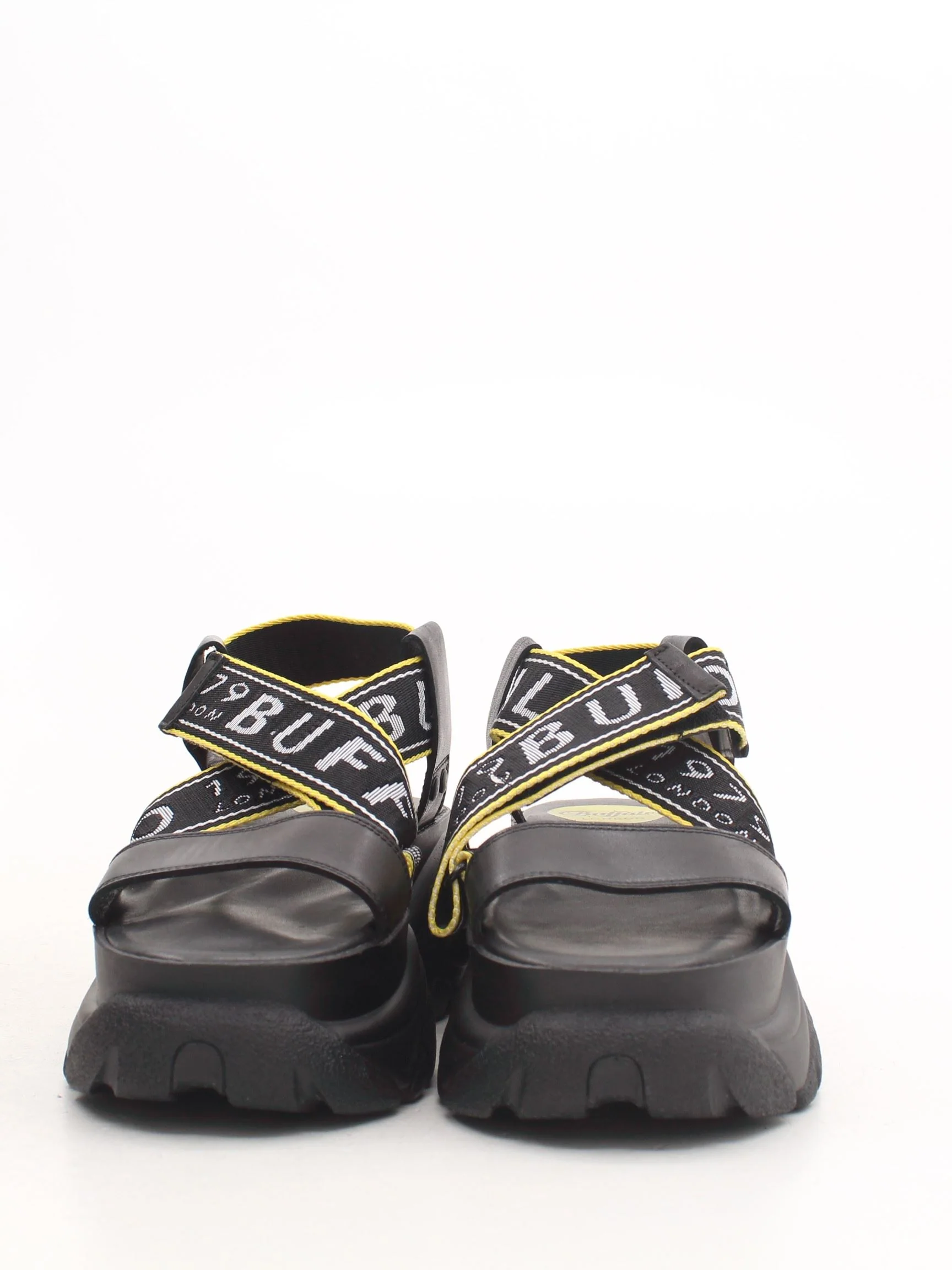BUFFALO Women's Sandals UK 6 Black Leather with Other Flat New with tags - Image 2