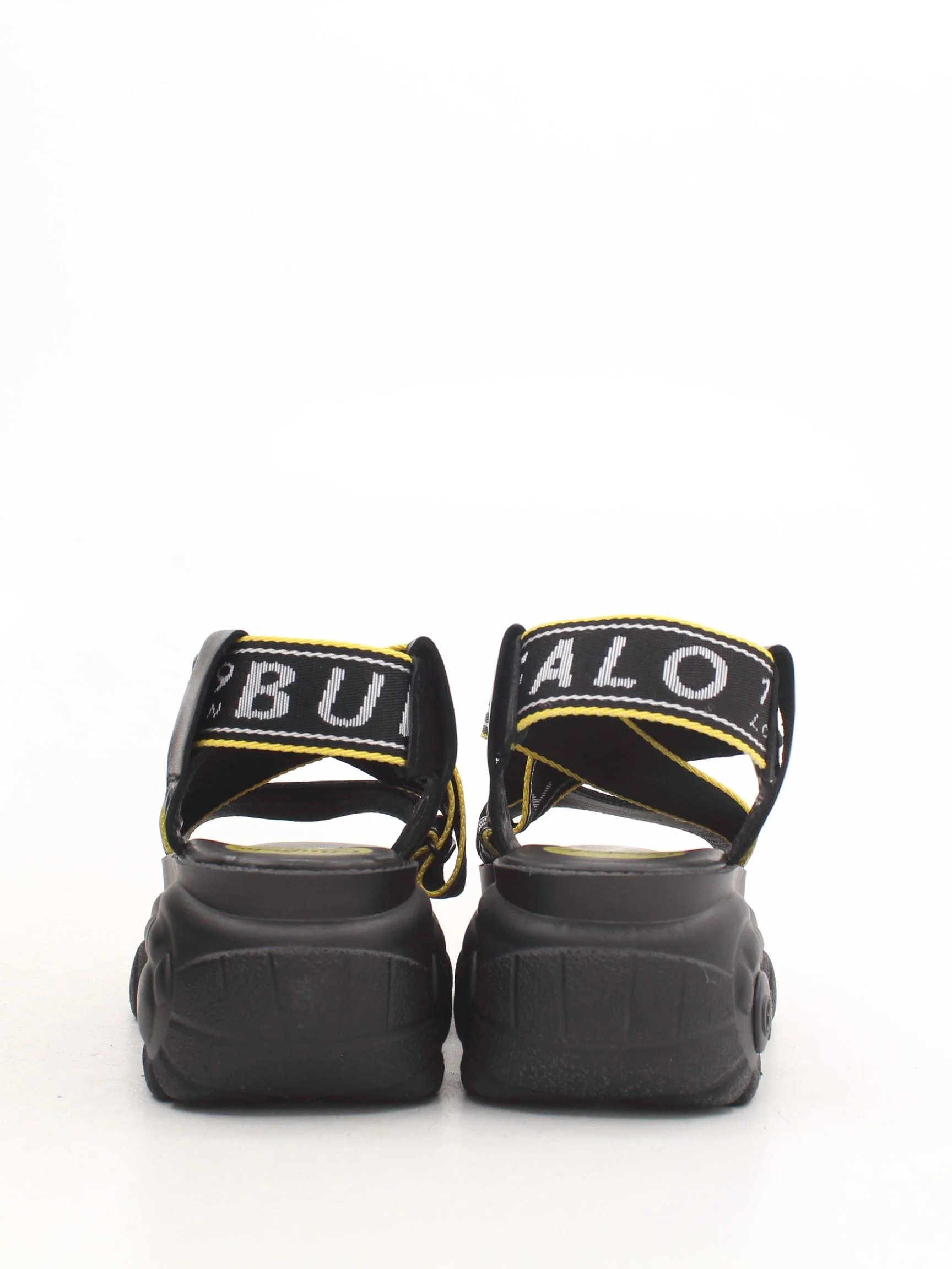 BUFFALO Women's Sandals UK 6 Black Leather with Other Flat New with tags - Image 3