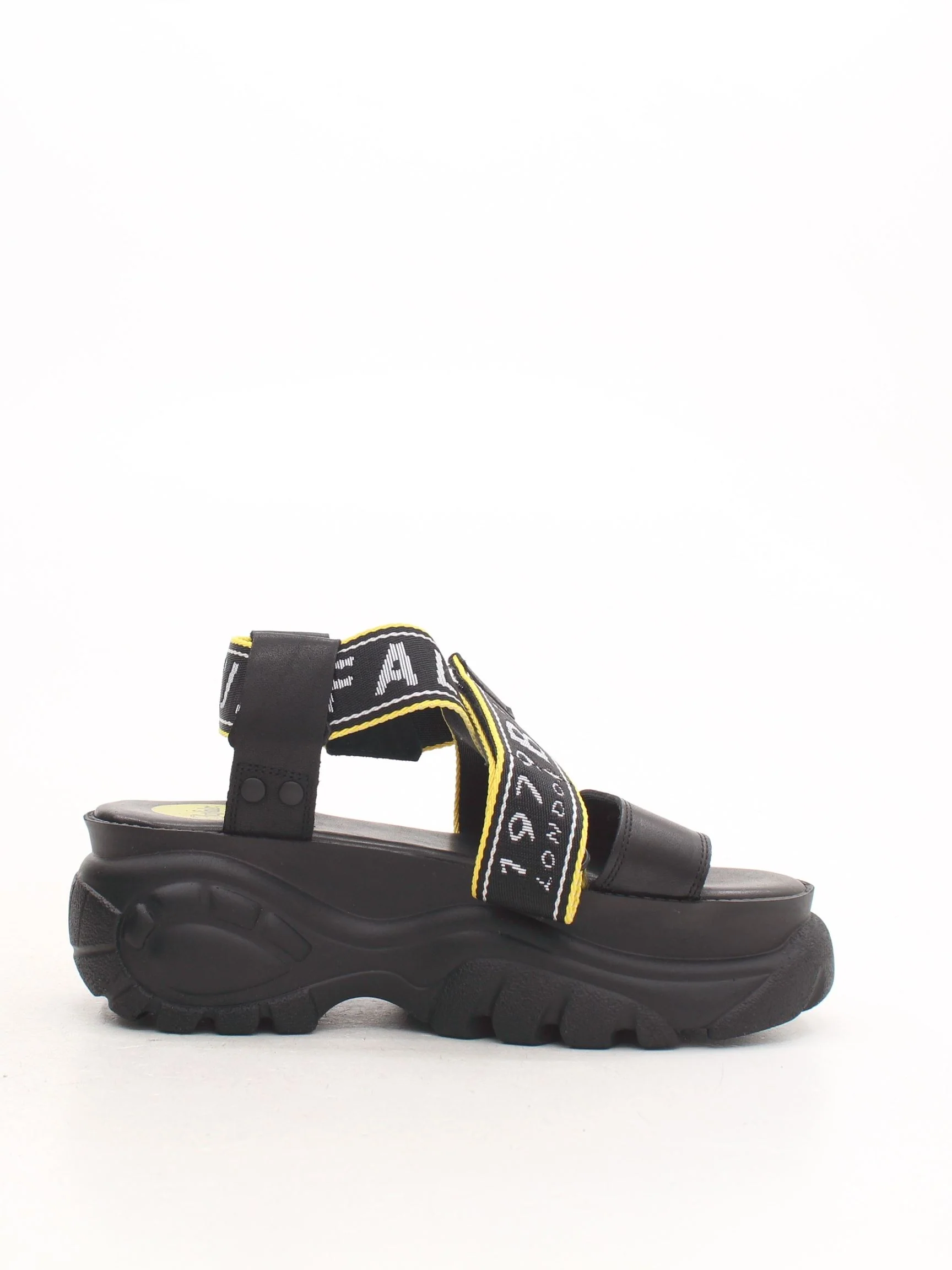 BUFFALO Women's Sandals UK 6 Black Leather with Other Flat New with tags - Image 5