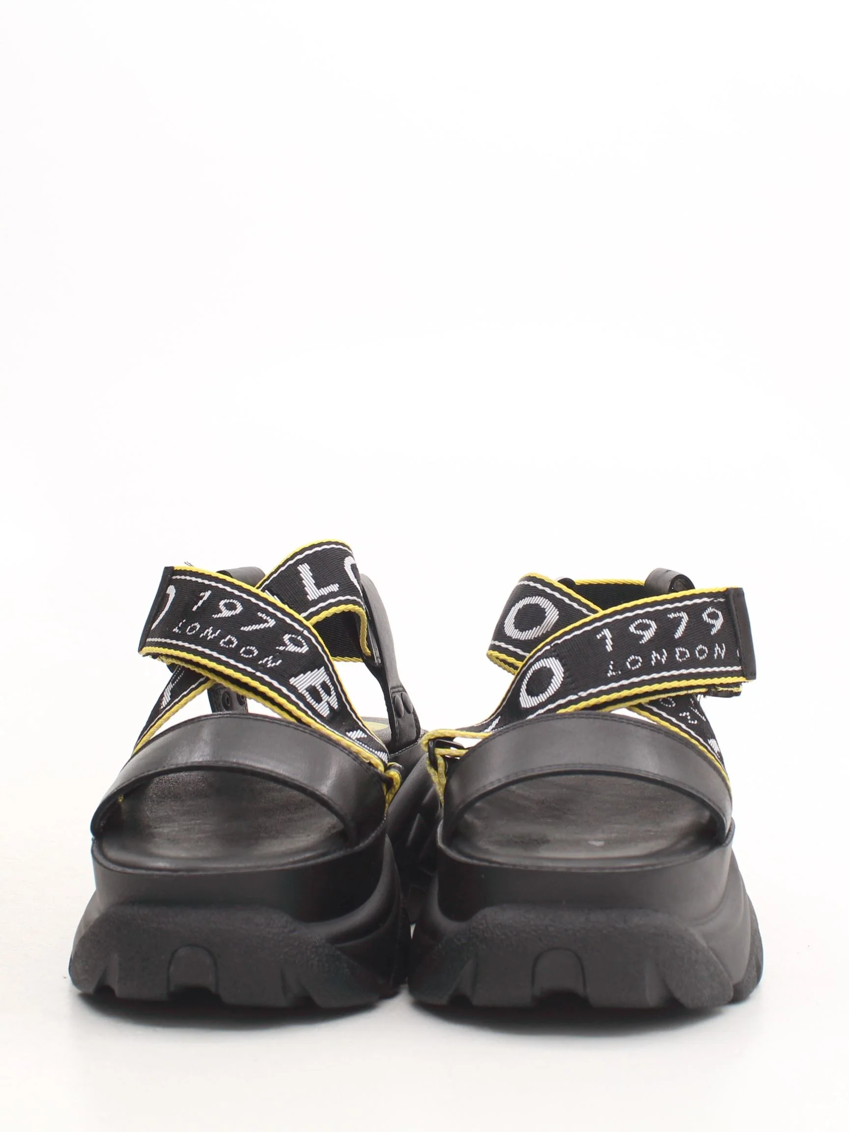 BUFFALO Women's Sandals UK 6 Black Leather with Other Flat New with tags - Image 2
