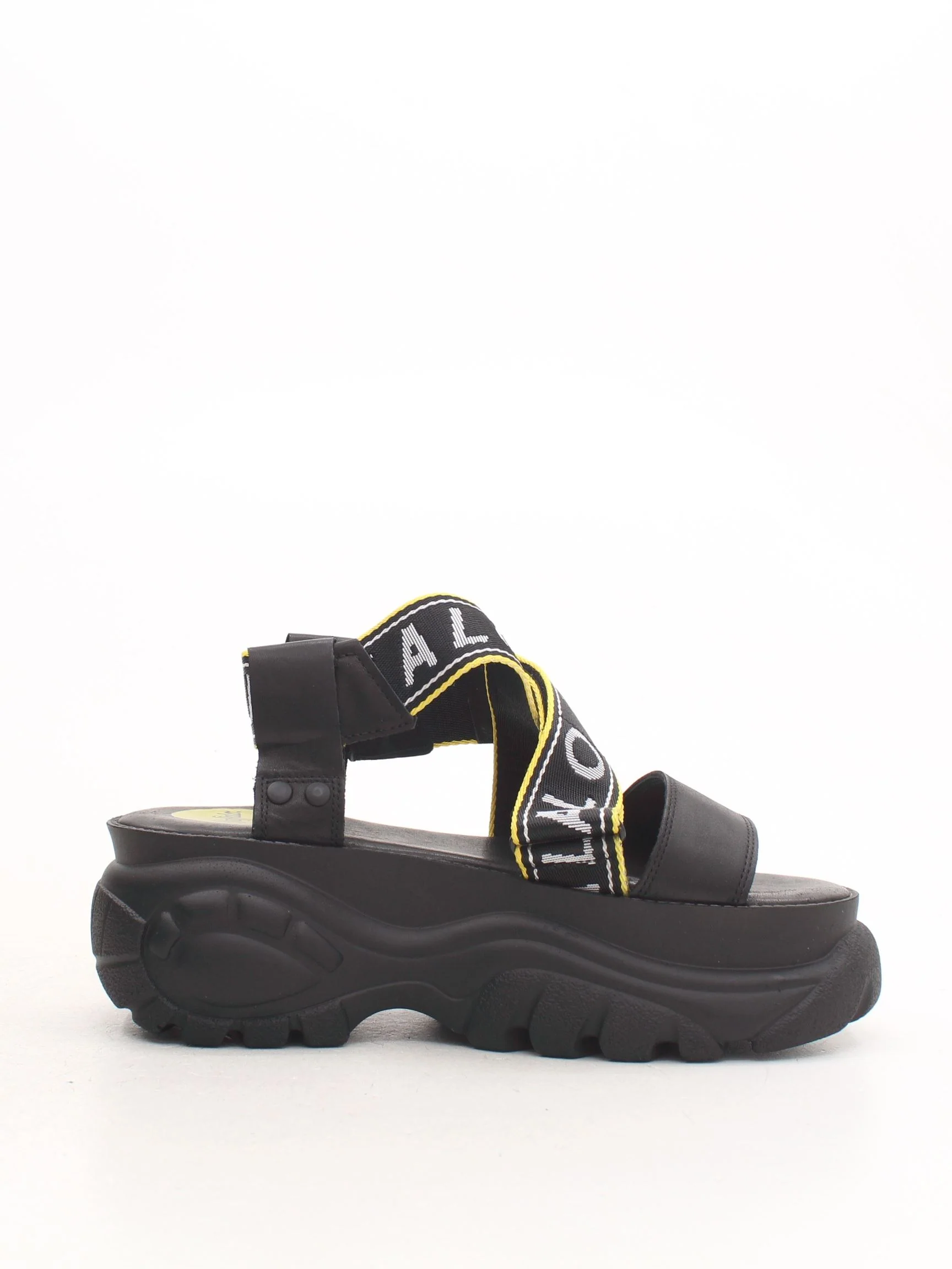 BUFFALO Women's Sandals UK 6 Black Leather with Other Flat New with tags - Image 5