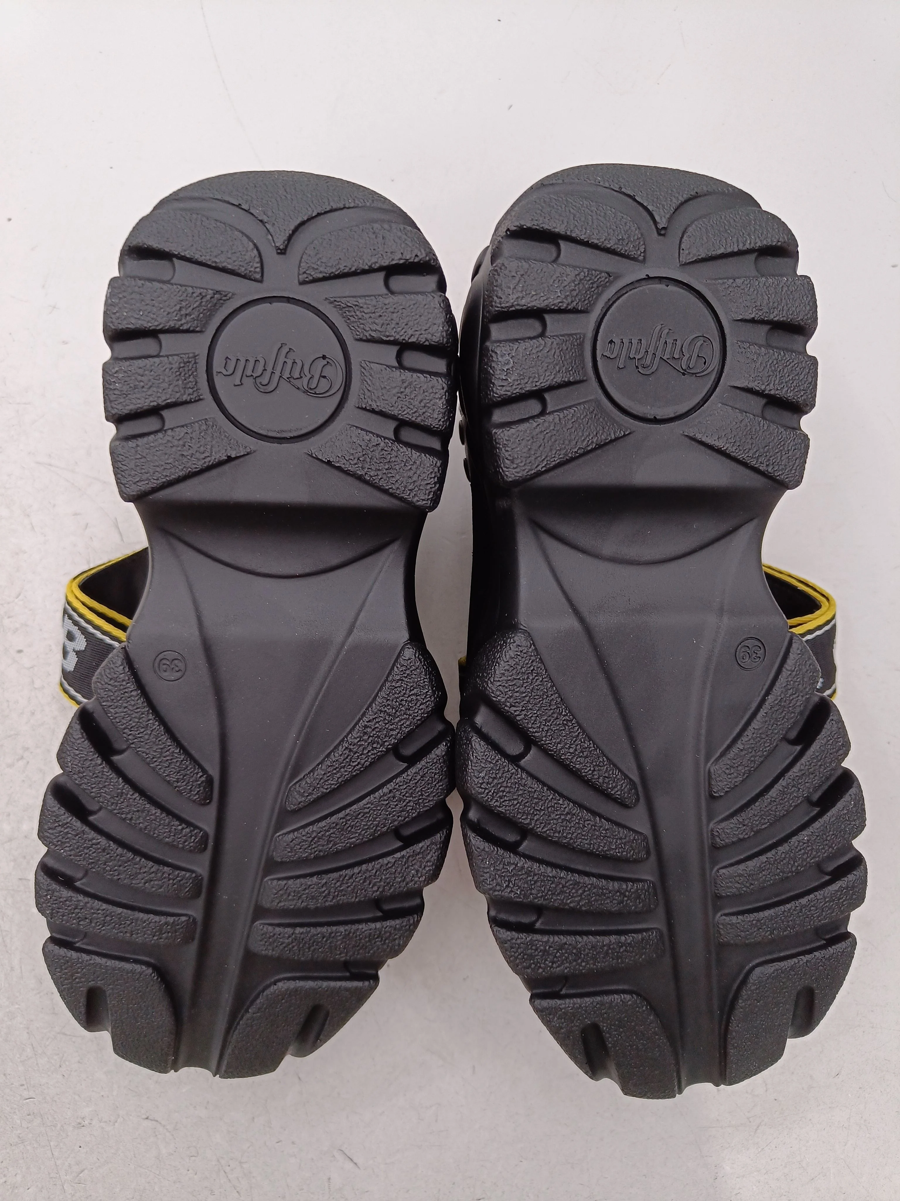BUFFALO Women's Sandals UK 6 Black Leather with Other Flat New with tags - Image 7