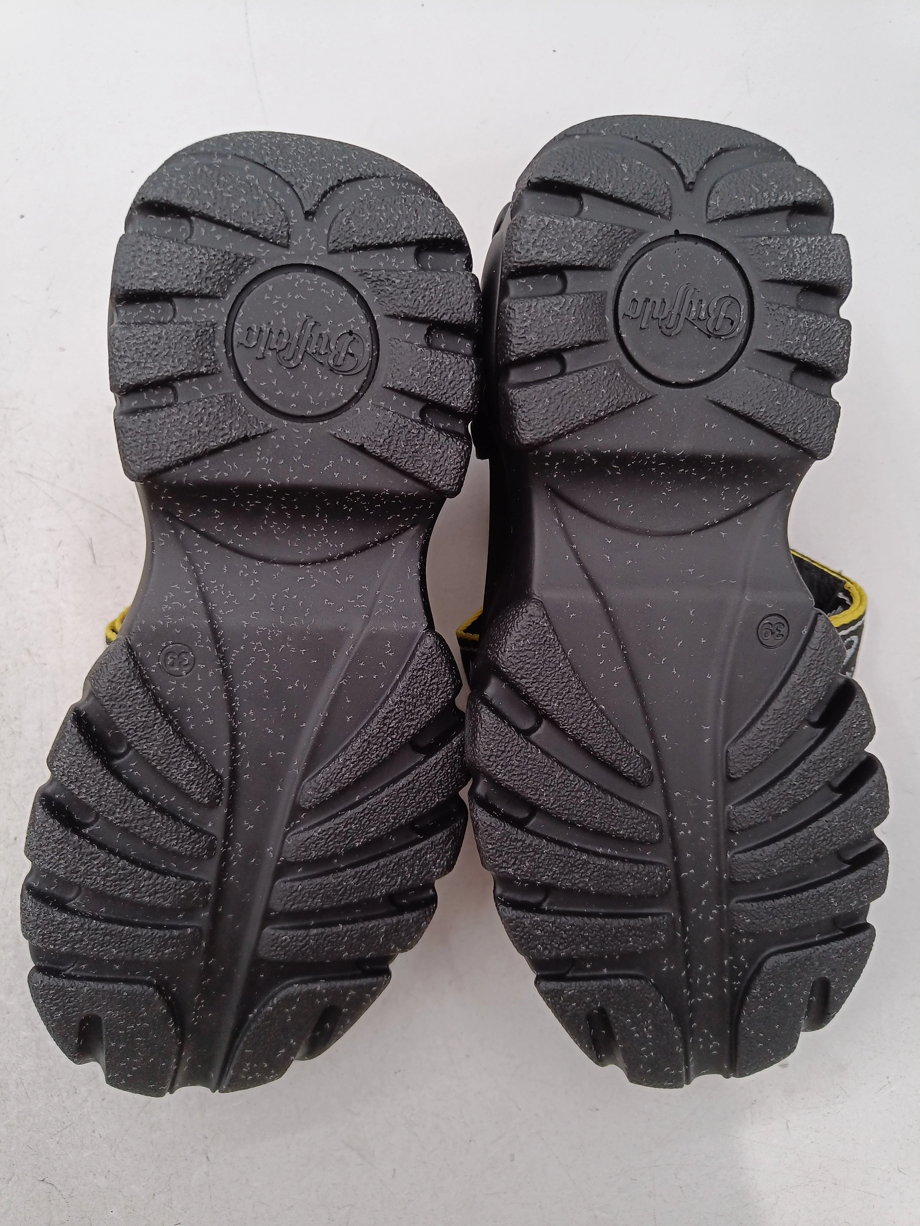BUFFALO Women's Sandals UK 6 Black Leather with Other Flat New with tags - Image 7