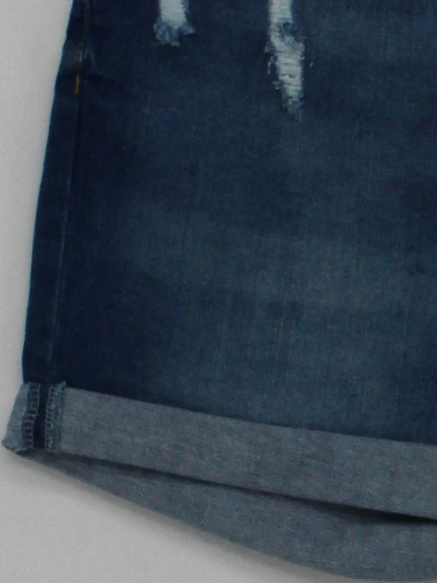 BUFFALO Women's Shorts S Blue Cotton with Elastane Cut-Off - Image 4