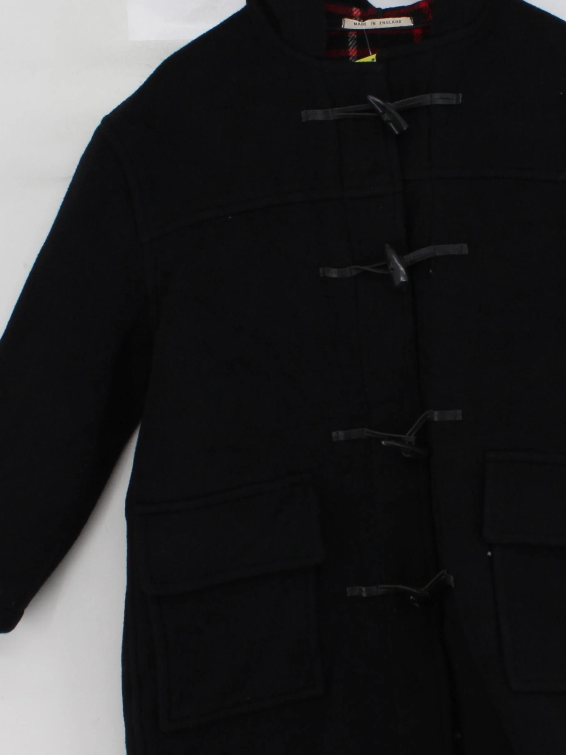 Burberry Men's Coat S Black Checkered Wool with Polyester Overcoat - Image 3