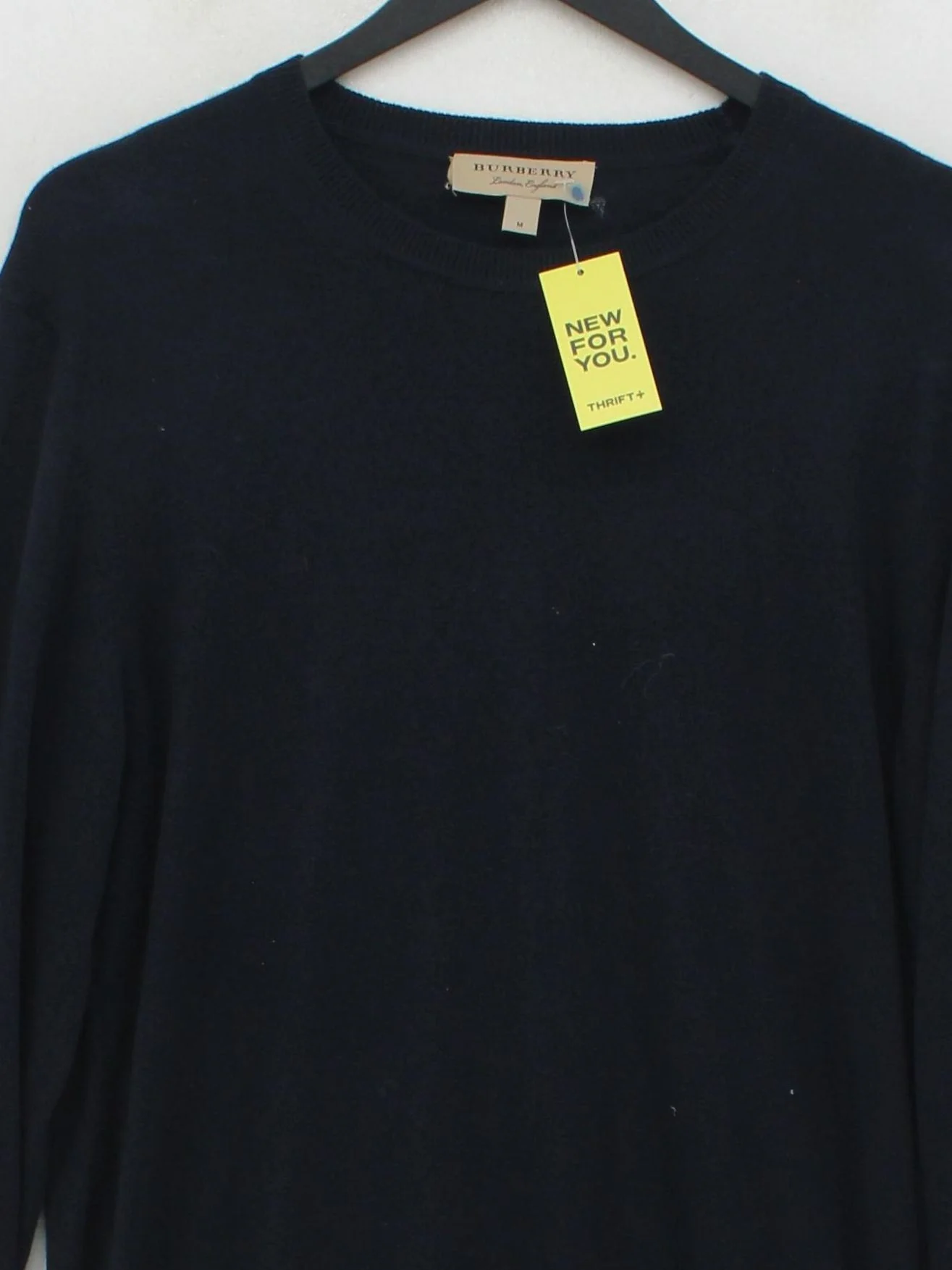 Burberry Men's Jumper M Blue Cotton with Cashmere Crew Neck Pullover - Image 3