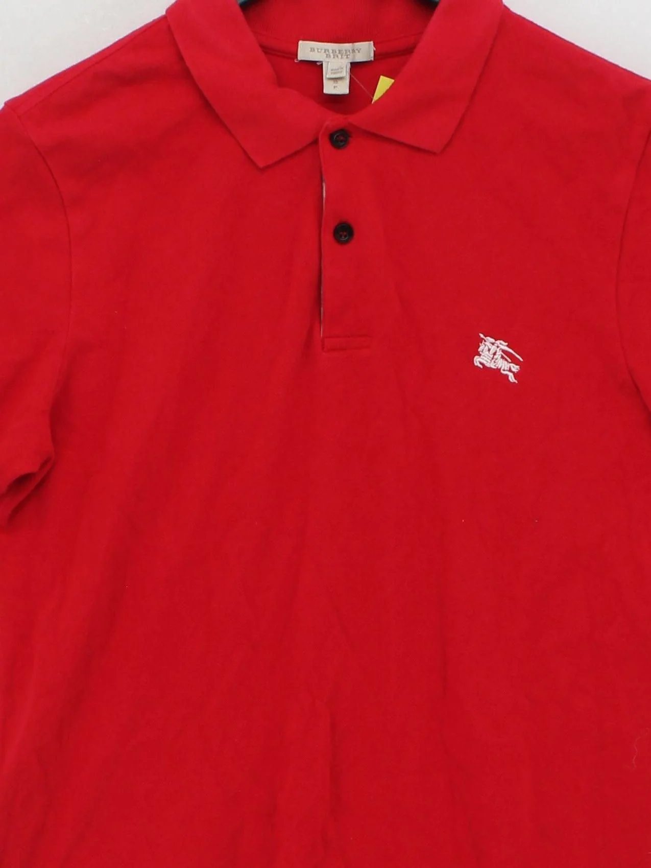 Burberry Men's Polo S Red 100% Cotton Basic - Image 3