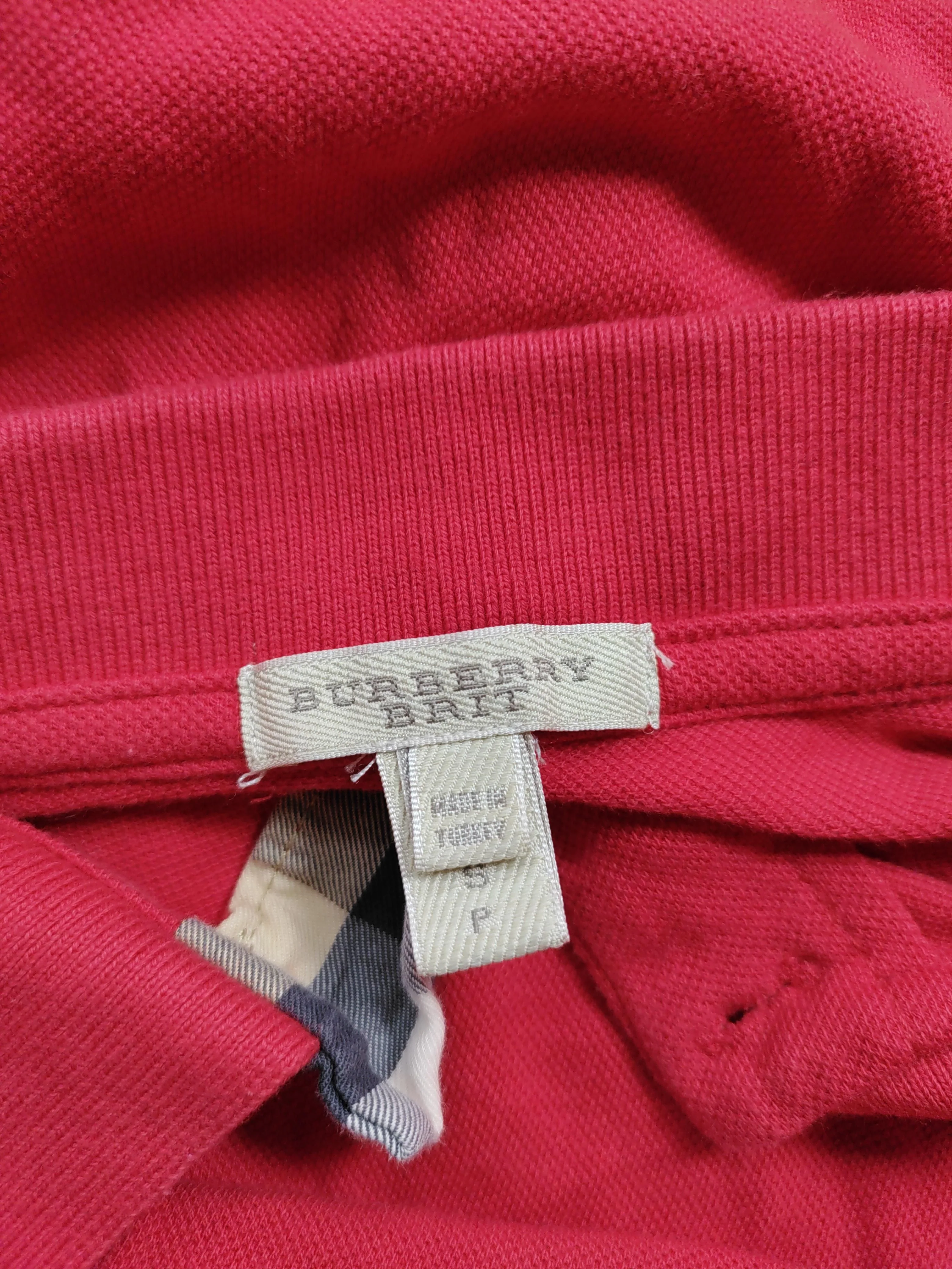Burberry Men's Polo S Red 100% Cotton Basic - Image 5