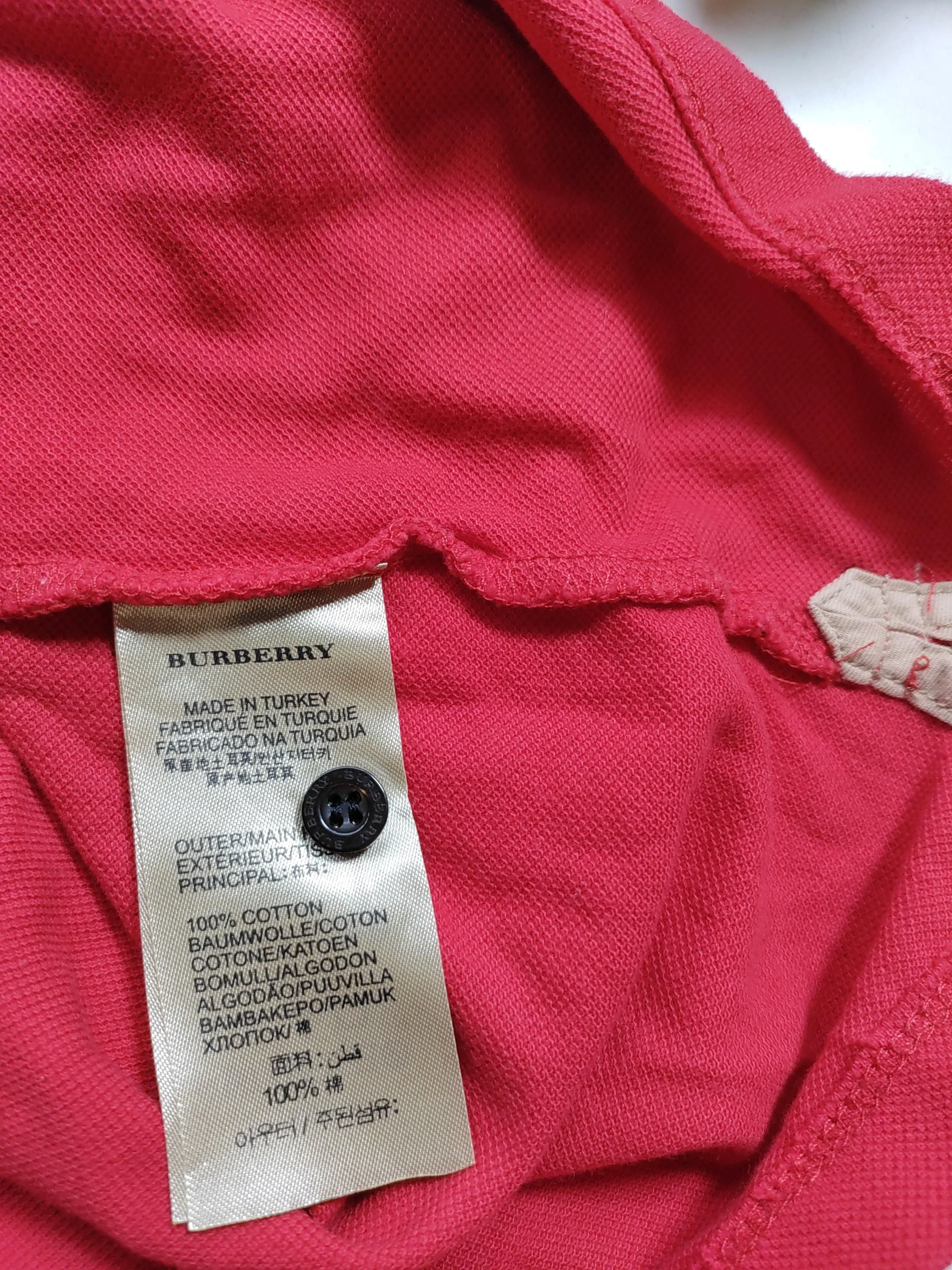 Burberry Men's Polo S Red 100% Cotton Basic - Image 6