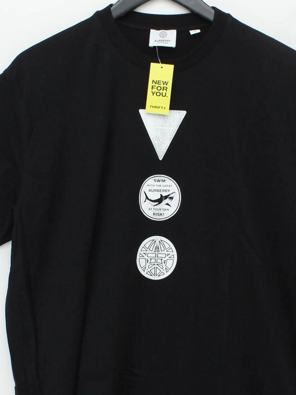 Burberry Men's T-Shirt M Black Graphic Cotton with Elastane Basic - Image 3